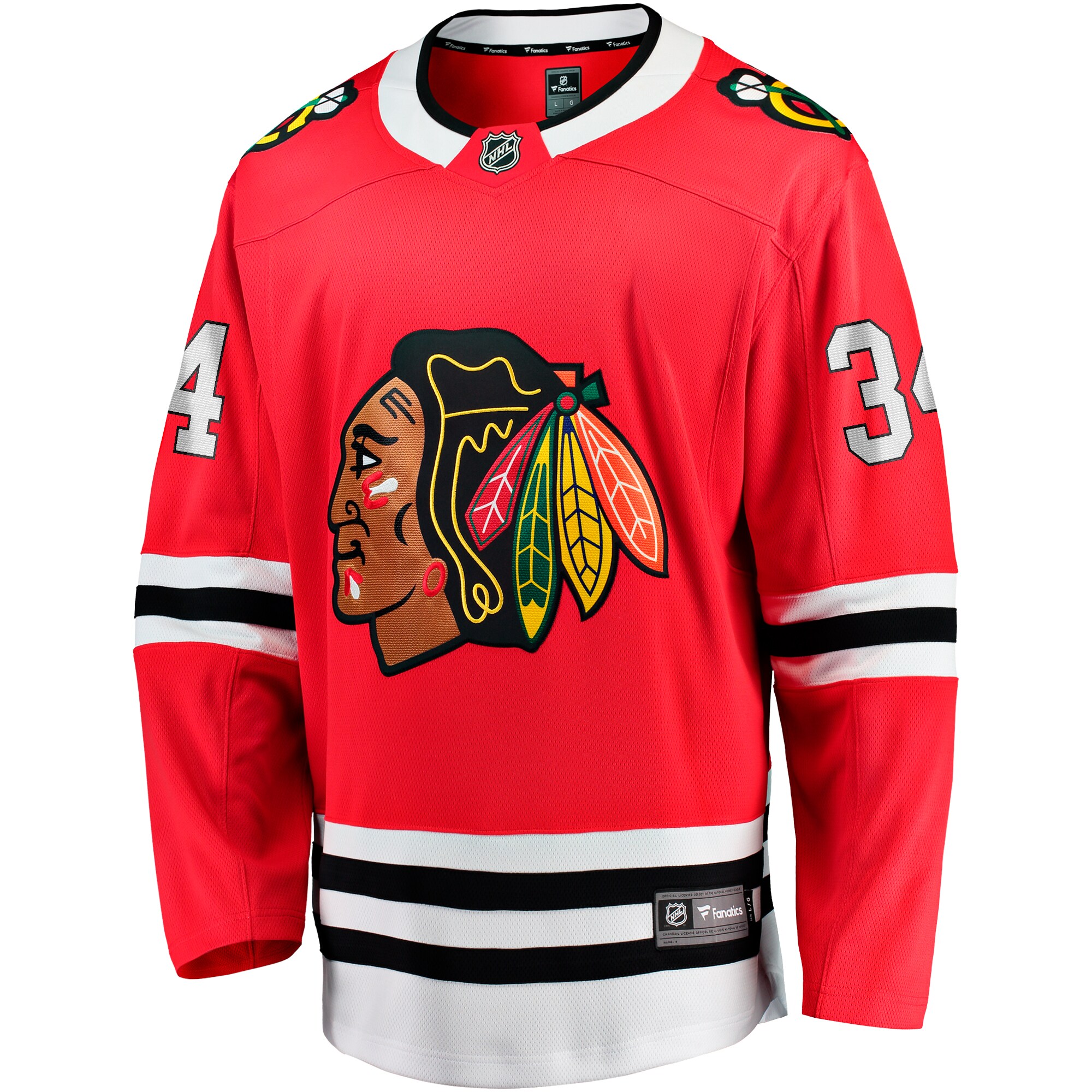 Alternative view of Men's Chicago Blackhawks Petr Mrazek Red Home Breakaway Hockey Jersey - JS537 