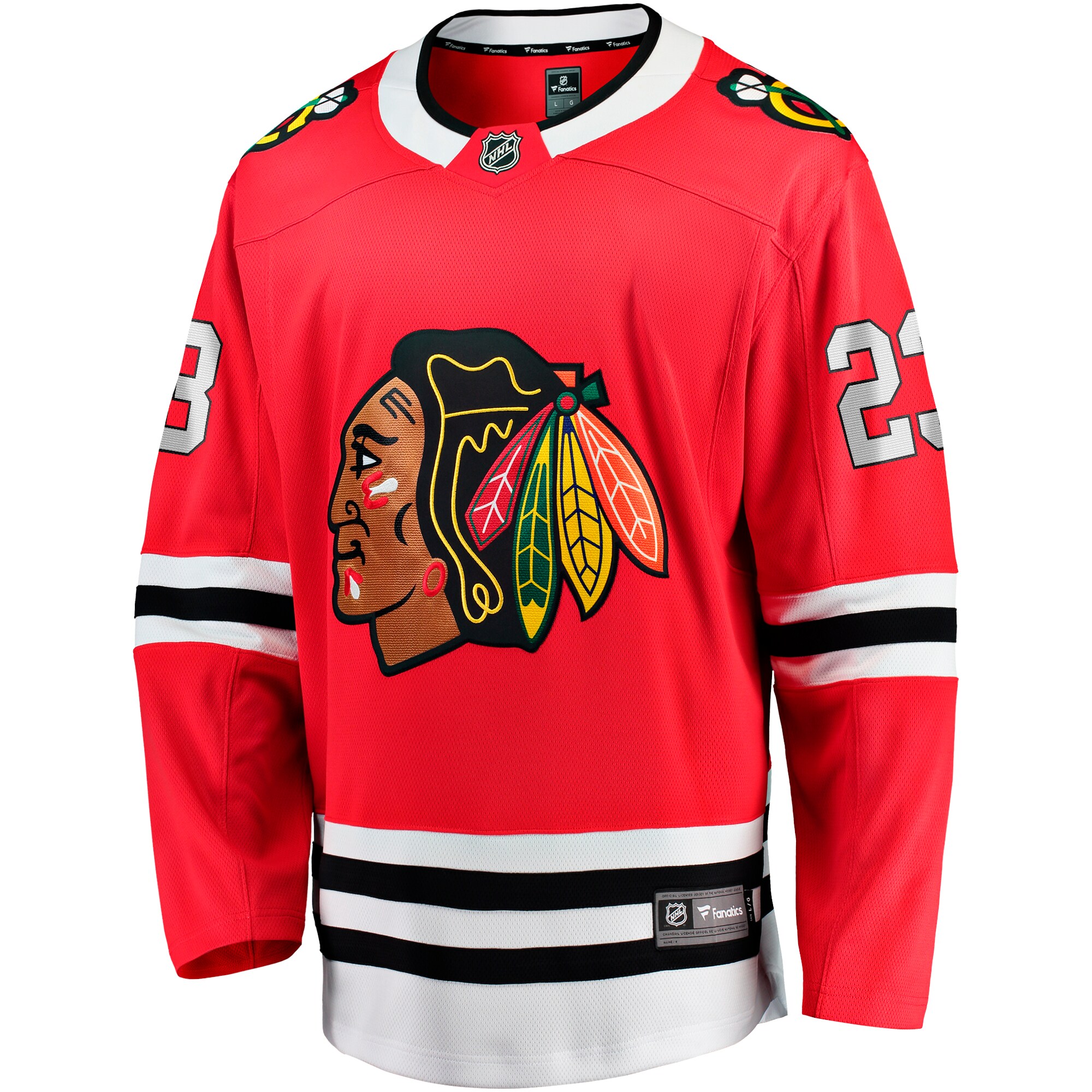 Alternative view of Men's Chicago Blackhawks Philipp Kurashev Red Home Breakaway Player Hockey Jersey - JS247 