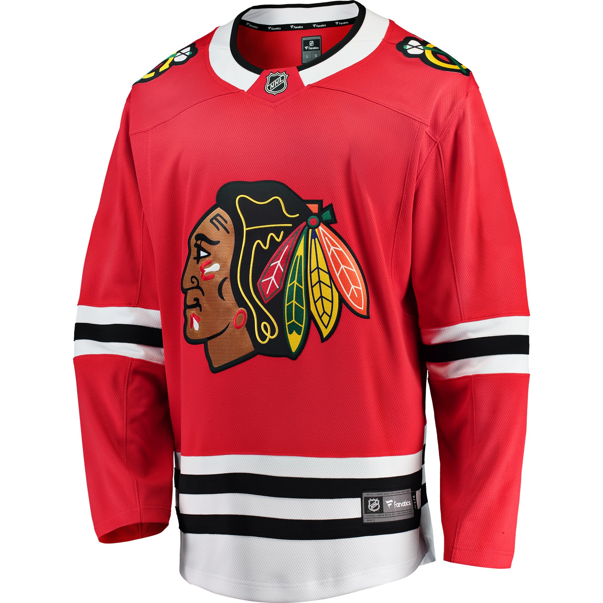Alternative view of Men's Chicago Blackhawks Red Breakaway Home Hockey Jersey - JS438 