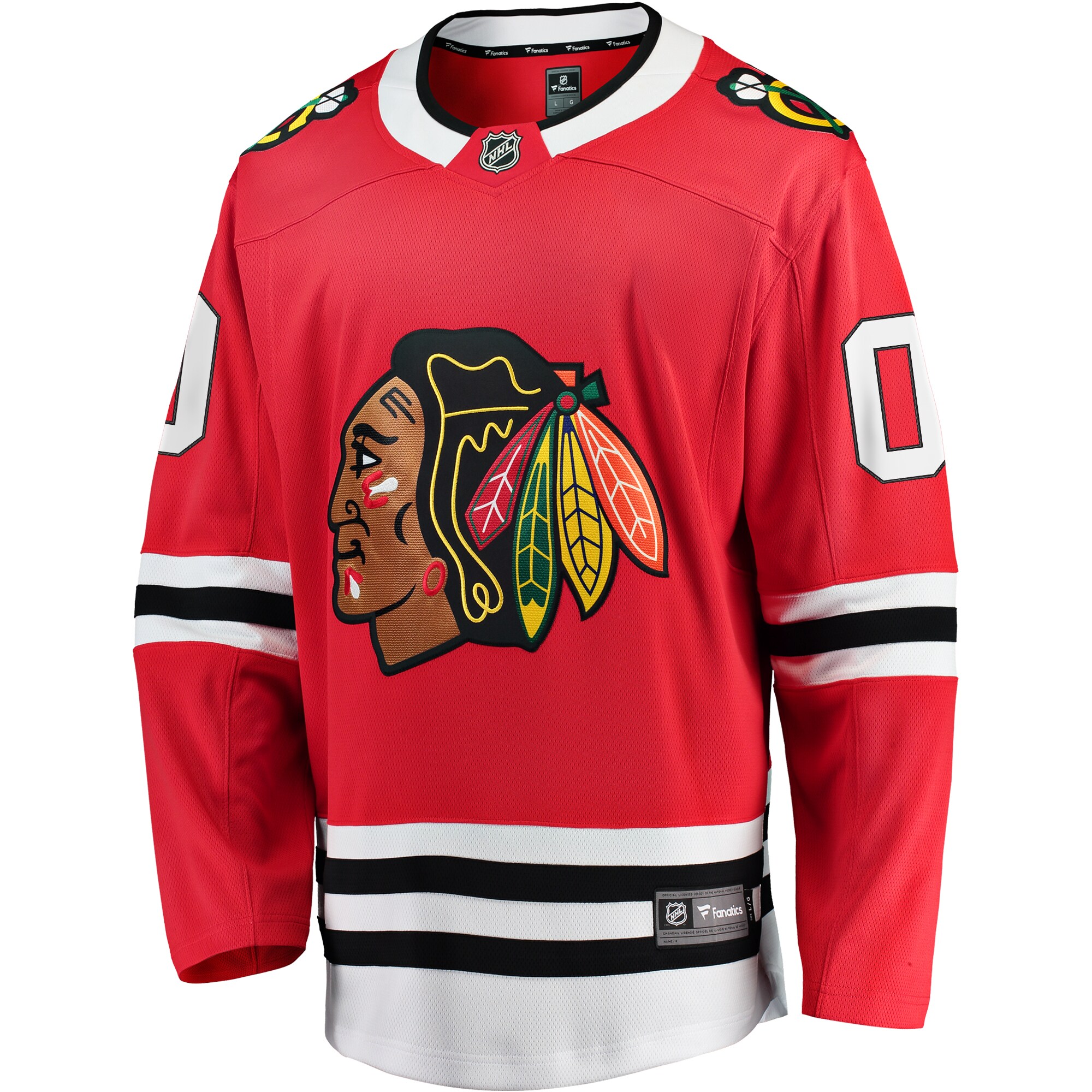 Alternative view of Men's Chicago Blackhawks Red Home Breakaway Custom Hockey Jersey - JS194 