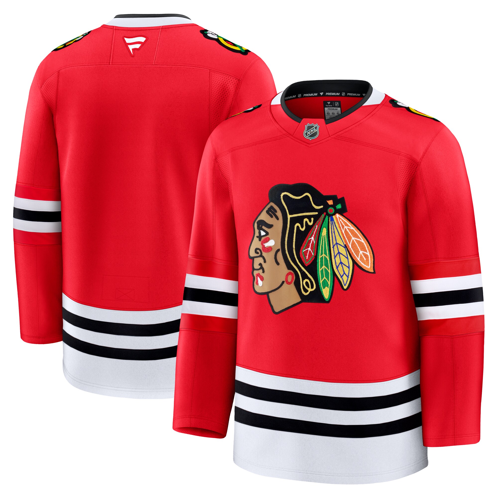 Men's Chicago Blackhawks Red Home Premium Hockey Jersey - JS120 