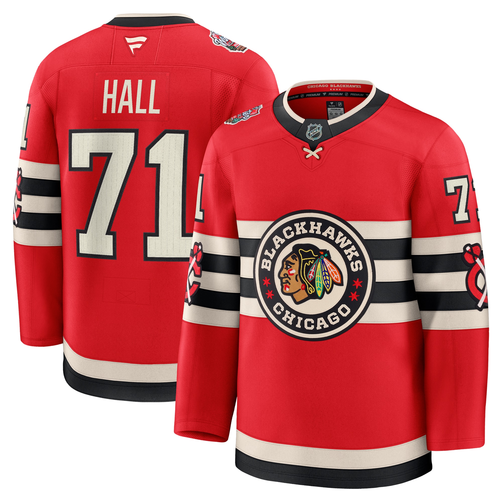 Men's Chicago Blackhawks Taylor Hall Red 2025 NHL Winter Classic Premium Player Hockey Jersey - JS713 