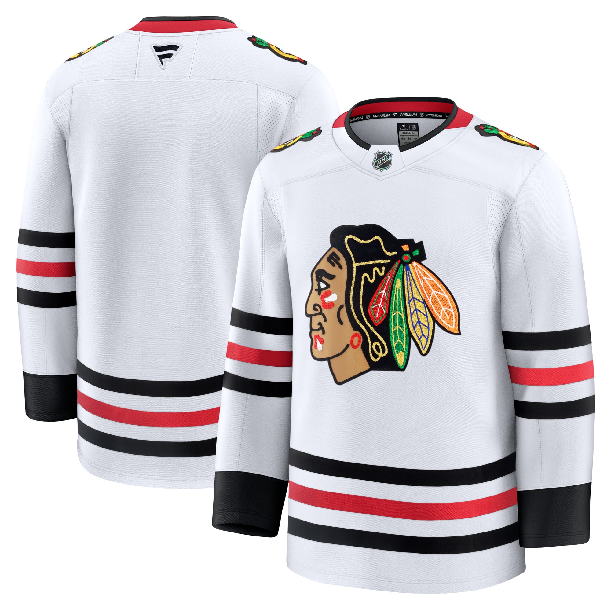 Men's Chicago Blackhawks White Away Premium Hockey Jersey - JS377 