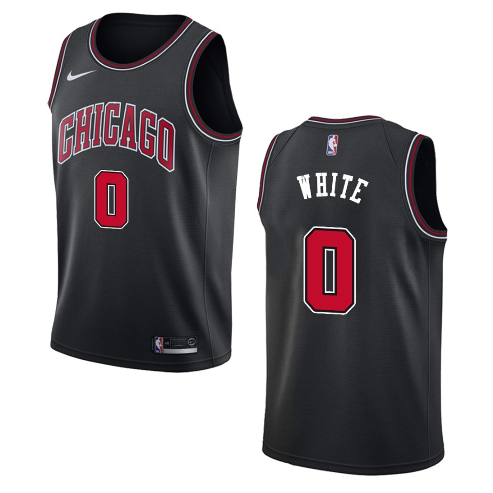 Men's Chicago Bulls #0 Coby White Statement Swingman Basketball Jersey - Black
