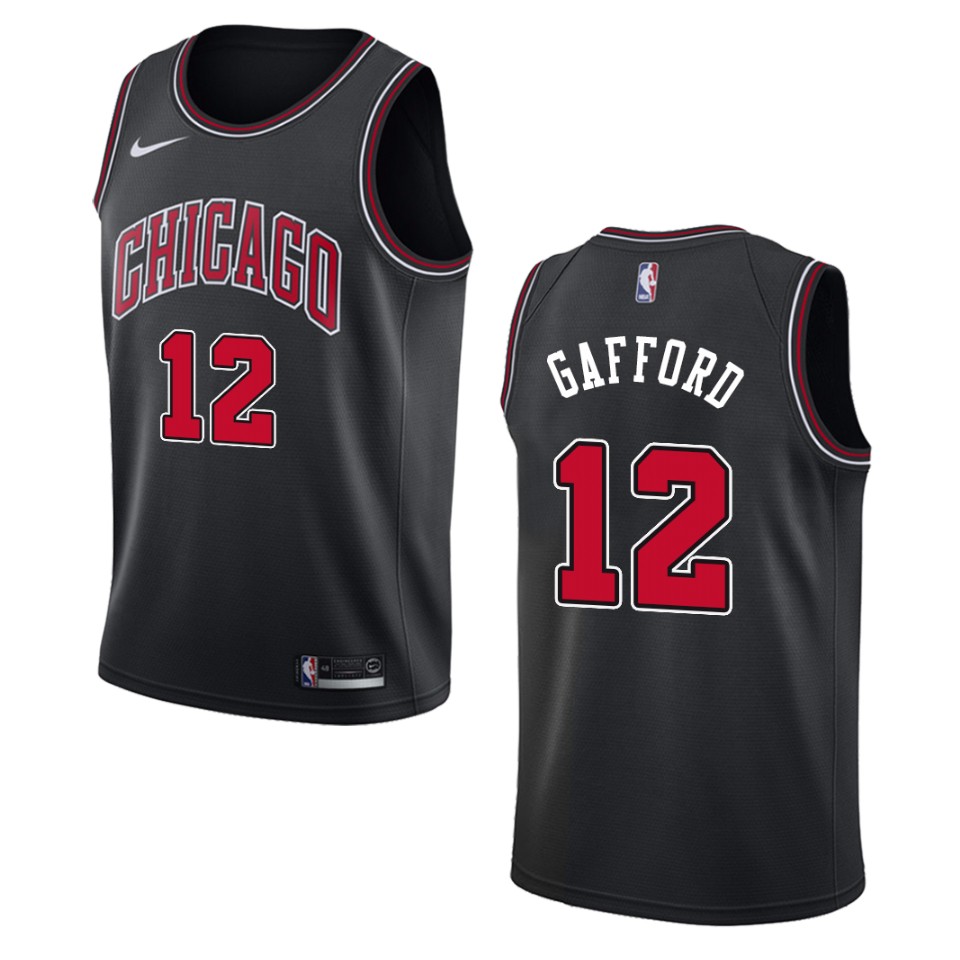 Men's Chicago Bulls #12 Daniel Gafford Statement Swingman Basketball Jersey - Black