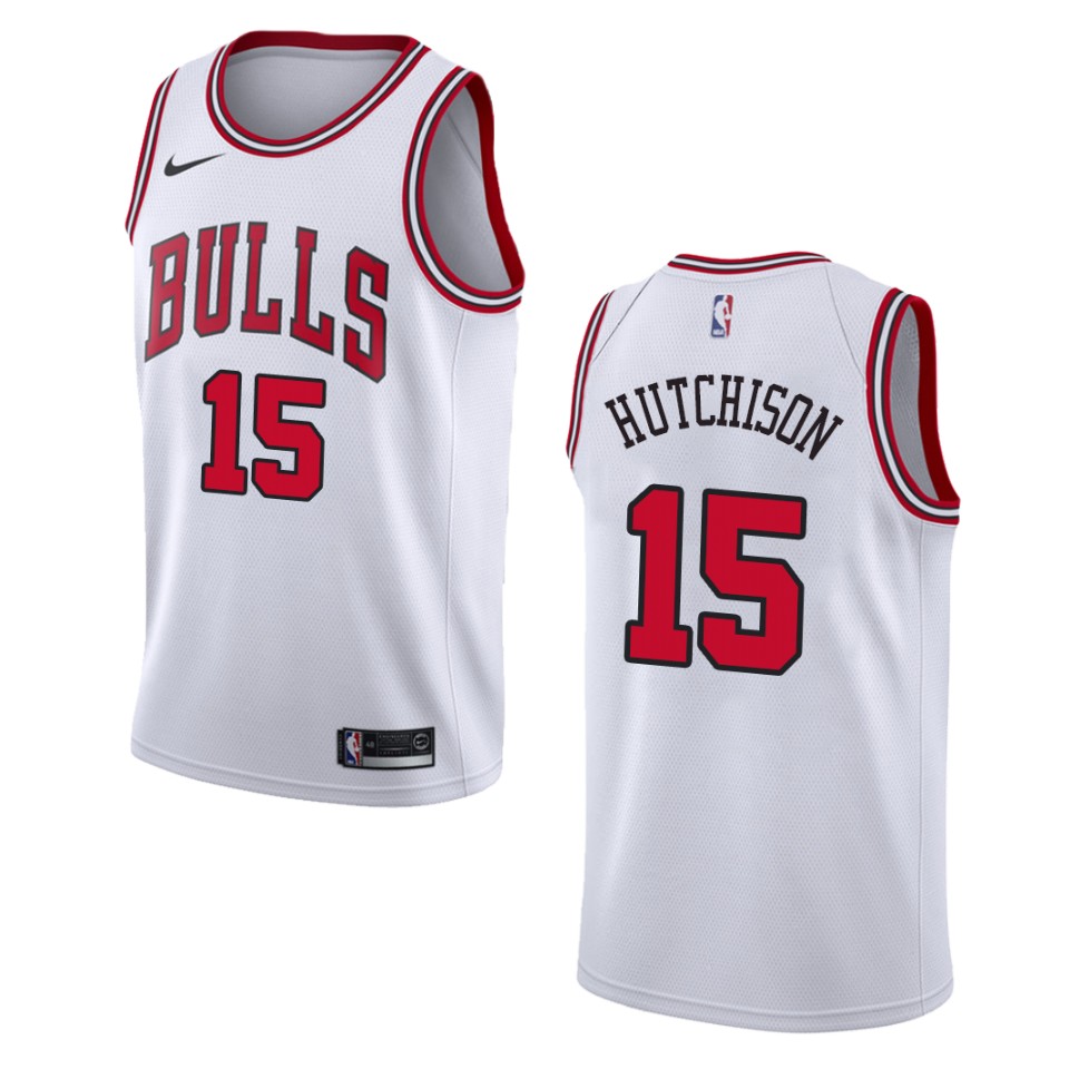 Men's Chicago Bulls #15 Chandler Hutchison Association Swingman Basketball Jersey - White