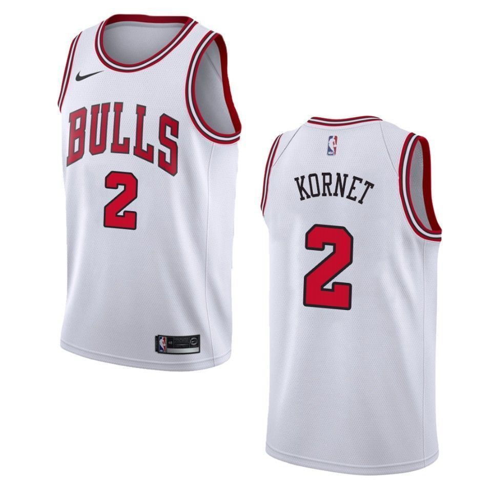 Men's Chicago Bulls 2 Luke Kornet Association Swingman Basketball Jersey - White - JS239 