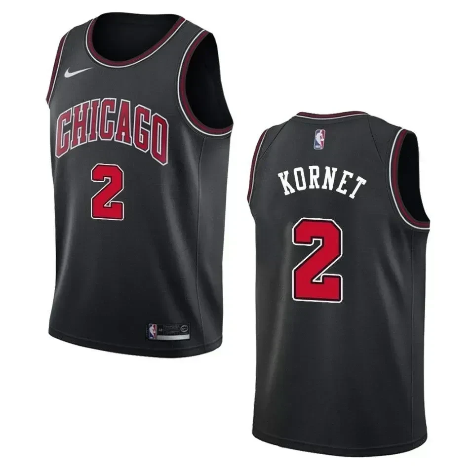 Men's Chicago Bulls 2 Luke Kornet Statement Swingman Basketball Jersey - Black - JS301 