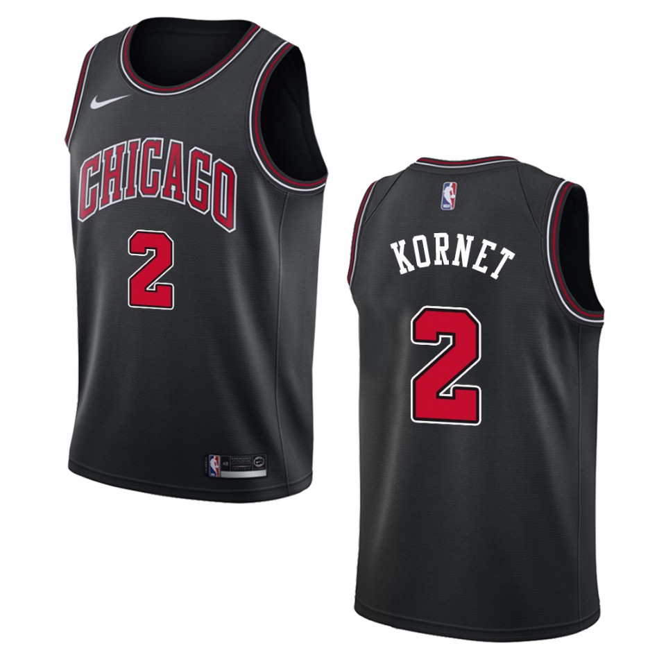 Men's Chicago Bulls #2 Luke Kornet Statement Swingman Basketball Jersey - Black