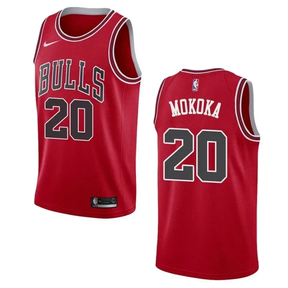 Men's Chicago Bulls 20 Adam Mokoka Icon Swingman Basketball Jersey - Red - JS974 