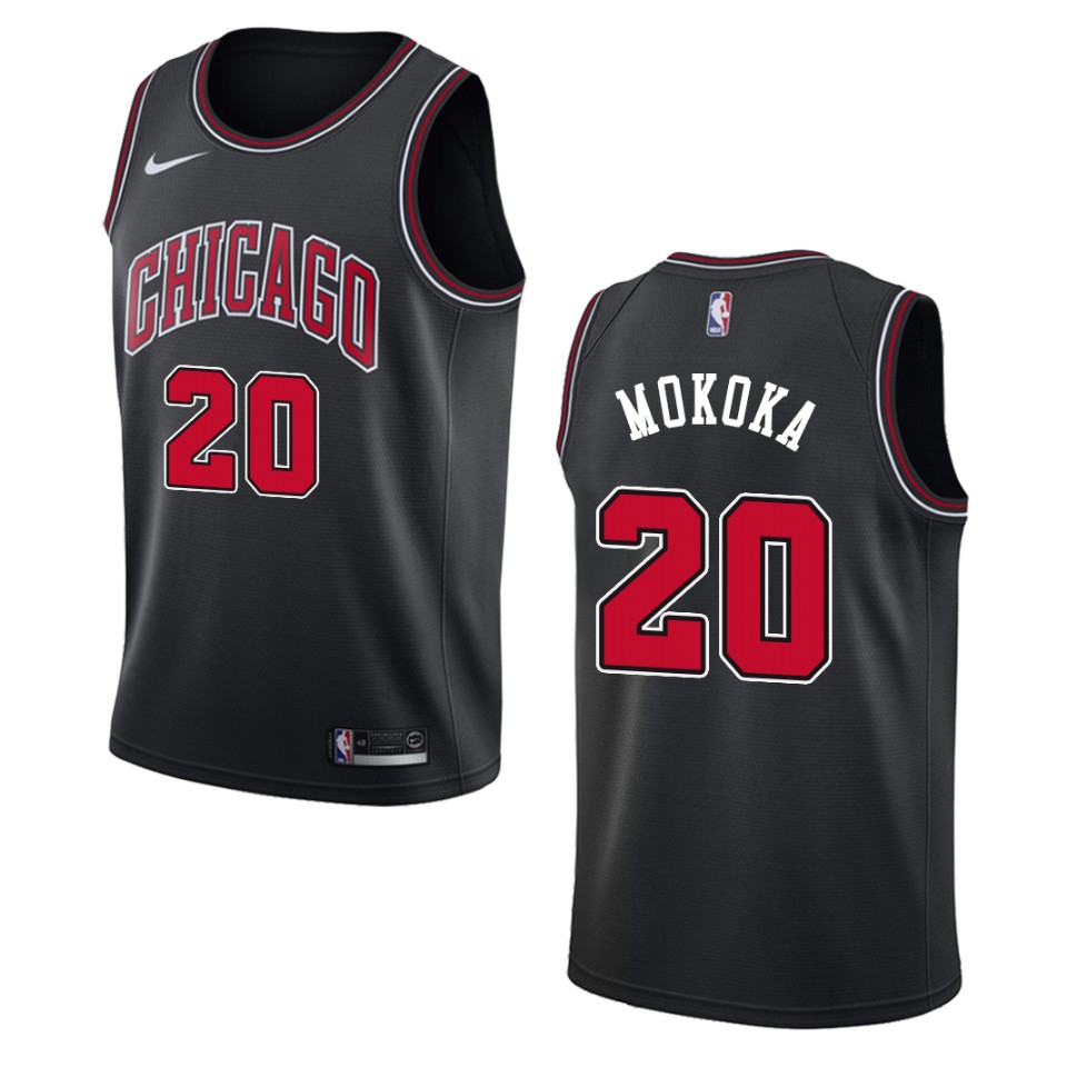 Men's Chicago Bulls #20 Adam Mokoka Statement Swingman Basketball Jersey - Black