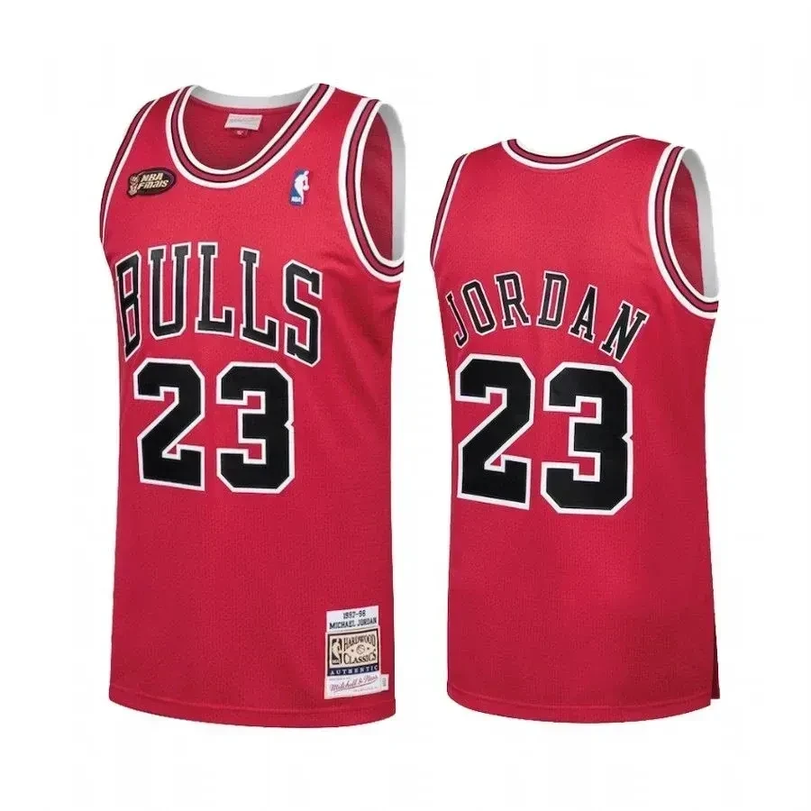Men's Chicago Bulls 23 Michael Jordan Red Hardwood Classics Basketball Jersey - JS466 