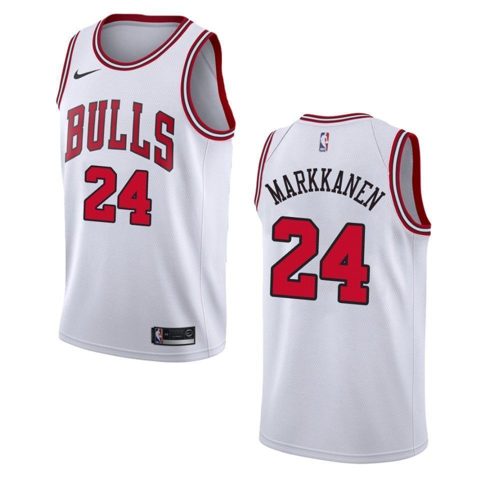Men's Chicago Bulls 24 Lauri Markkanen Association Swingman Basketball Jersey - Wihte - JS985 