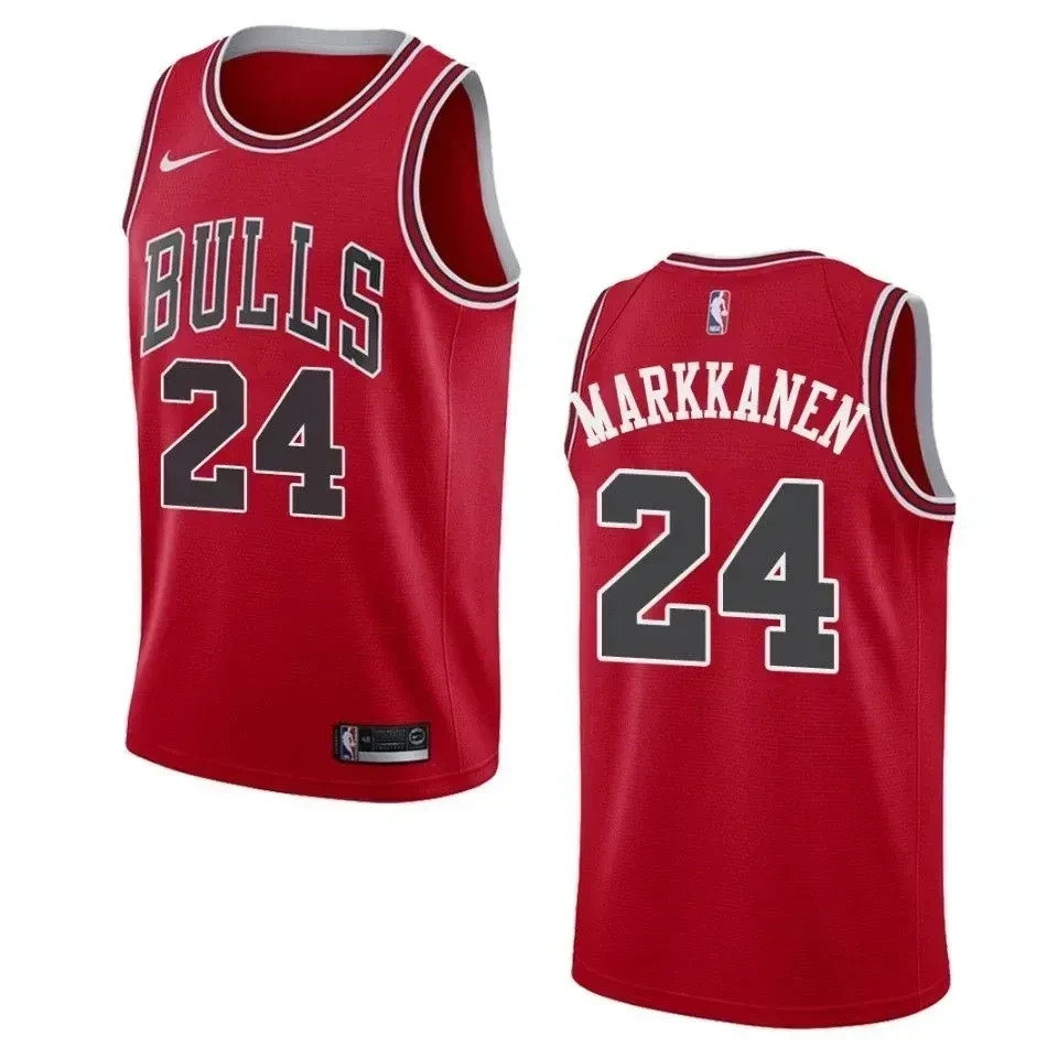 Men's Chicago Bulls 24 Lauri Markkanen Icon Swingman Basketball Jersey - Red - JS986 
