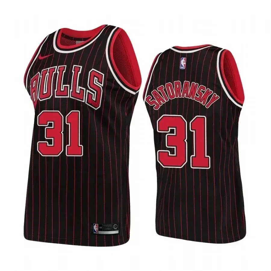 Men's Chicago Bulls 31 Tomas Satoransky Hardwood Classics Black Basketball Jersey - JS612 