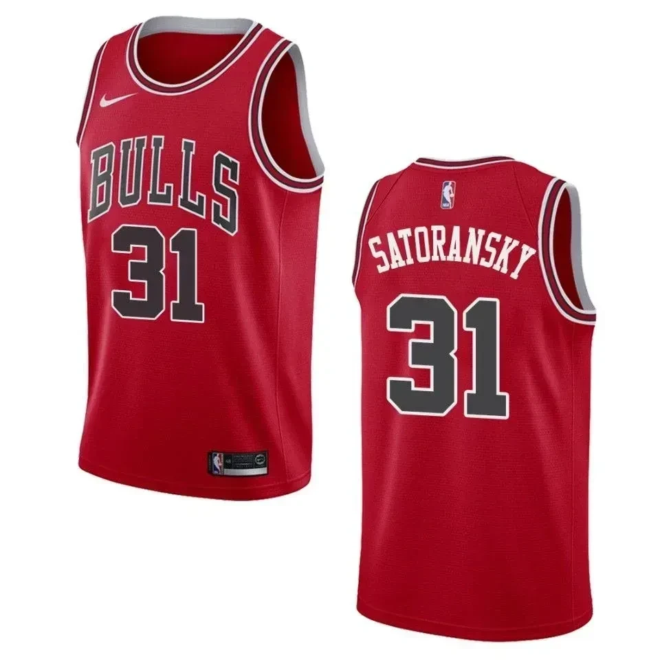 Men's Chicago Bulls 31 Tomas Satoransky Icon Swingman Basketball Jersey - Red - JS725 