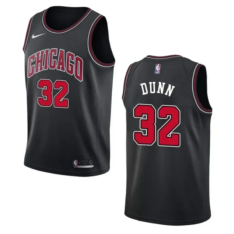 Men's Chicago Bulls 32 Kris Dunn Statement Swingman Basketball Jersey - Black - JS887 