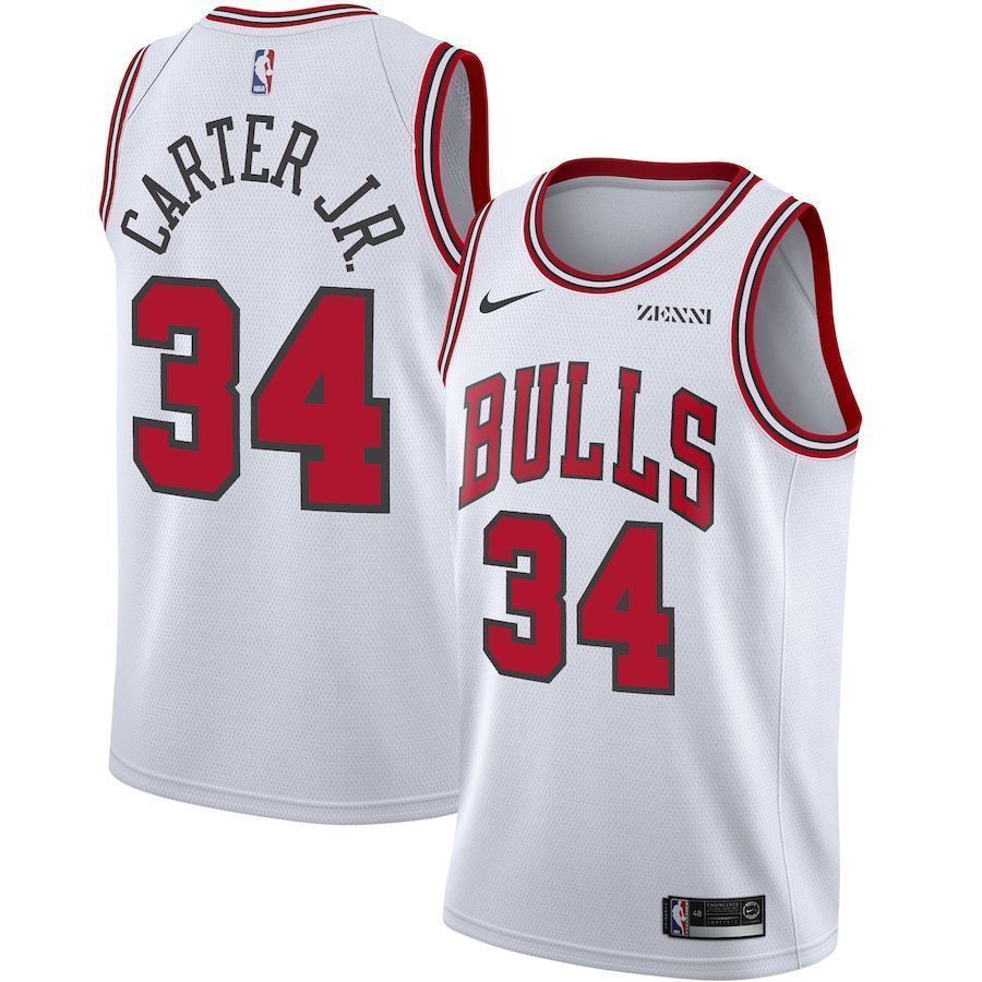Men's Chicago Bulls 34 Wendell Carter Jr. Association Swingman Basketball Jersey - White - JS923 
