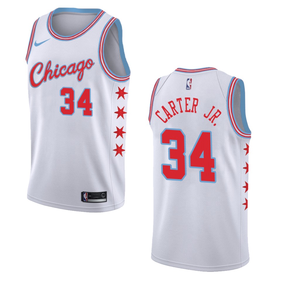 Men's Chicago Bulls #34 Wendell Carter Jr. City Swingman Basketball Jersey - White