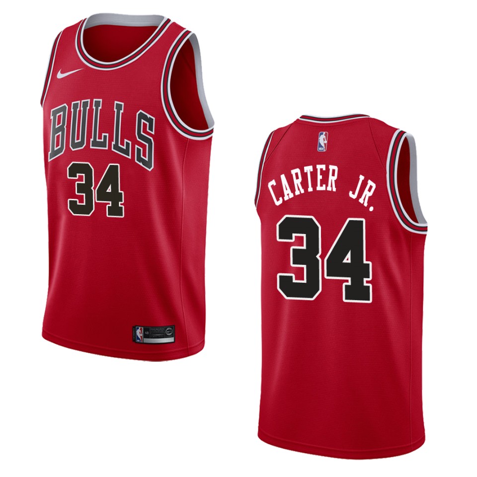 Men's Chicago Bulls #34 Wendell Carter Jr. Icon Swingman Basketball Jersey - Red