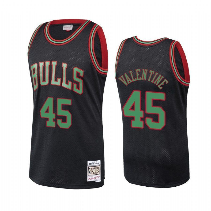 Men's Chicago Bulls Denzel Valentine Black Collection Basketball Jersey - JS923 