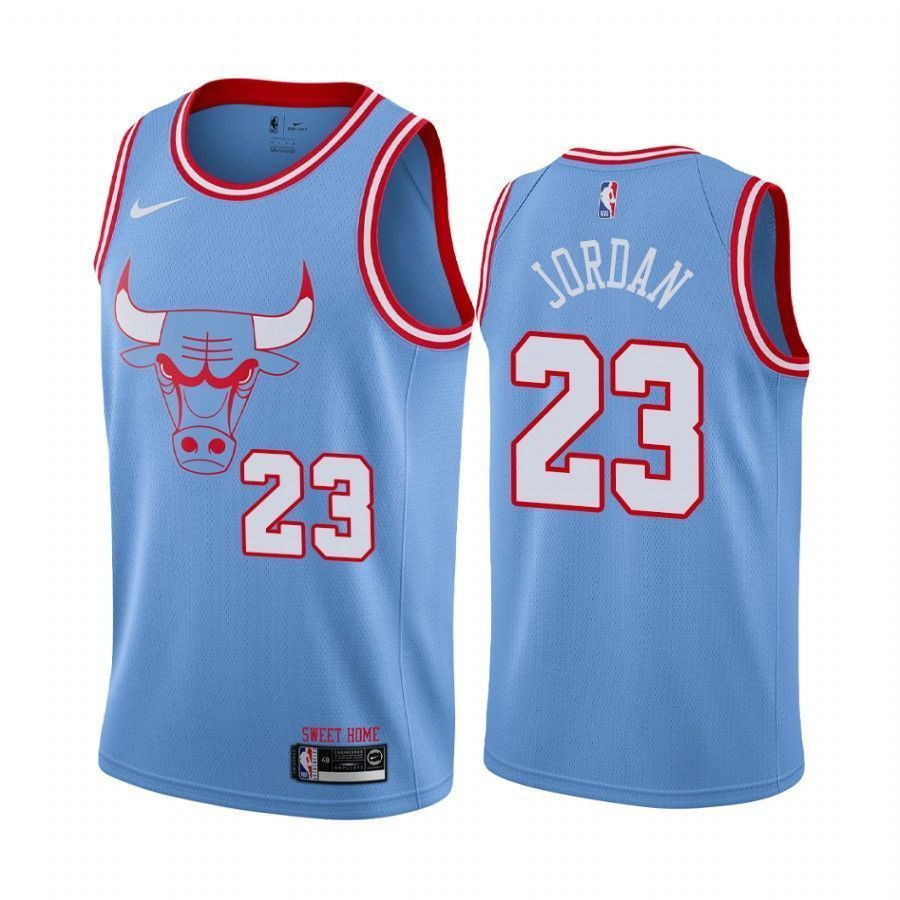Men's Chicago Bulls Michael Jordan Blue 23 Bule City Basketball Jersey - JS370 