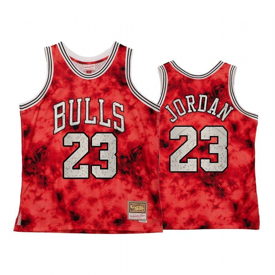 Men's Chicago Bulls Michael Jordan Galaxy Constellation Basketball Jersey Red Heritage - JS439 