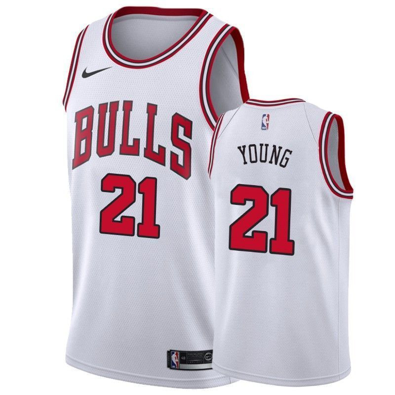 Men's Chicago Bulls Thaddeus Young 21 Association Basketball Jersey - JS463 