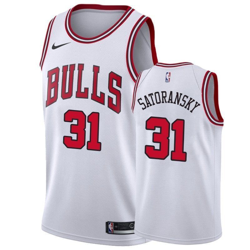 Men's Chicago Bulls Tomas Satoransky 31 Association Basketball Jersey - JS919 