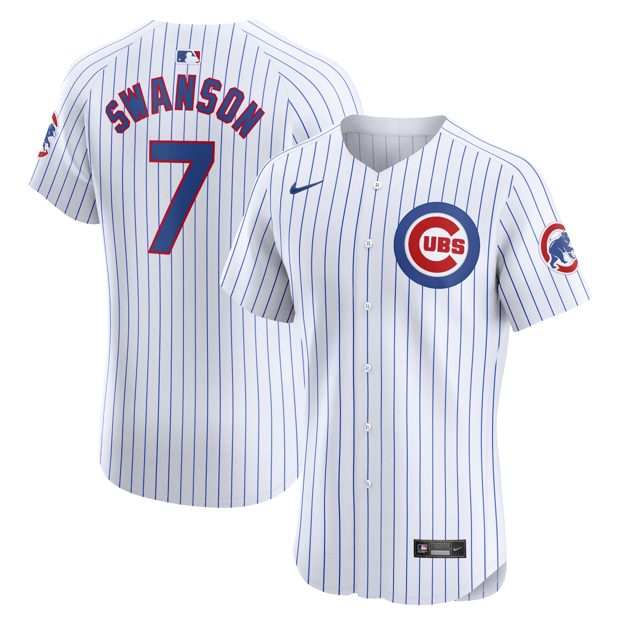 Men's Chicago Cubs Dansby Swanson White Home Elite Player Jersey
