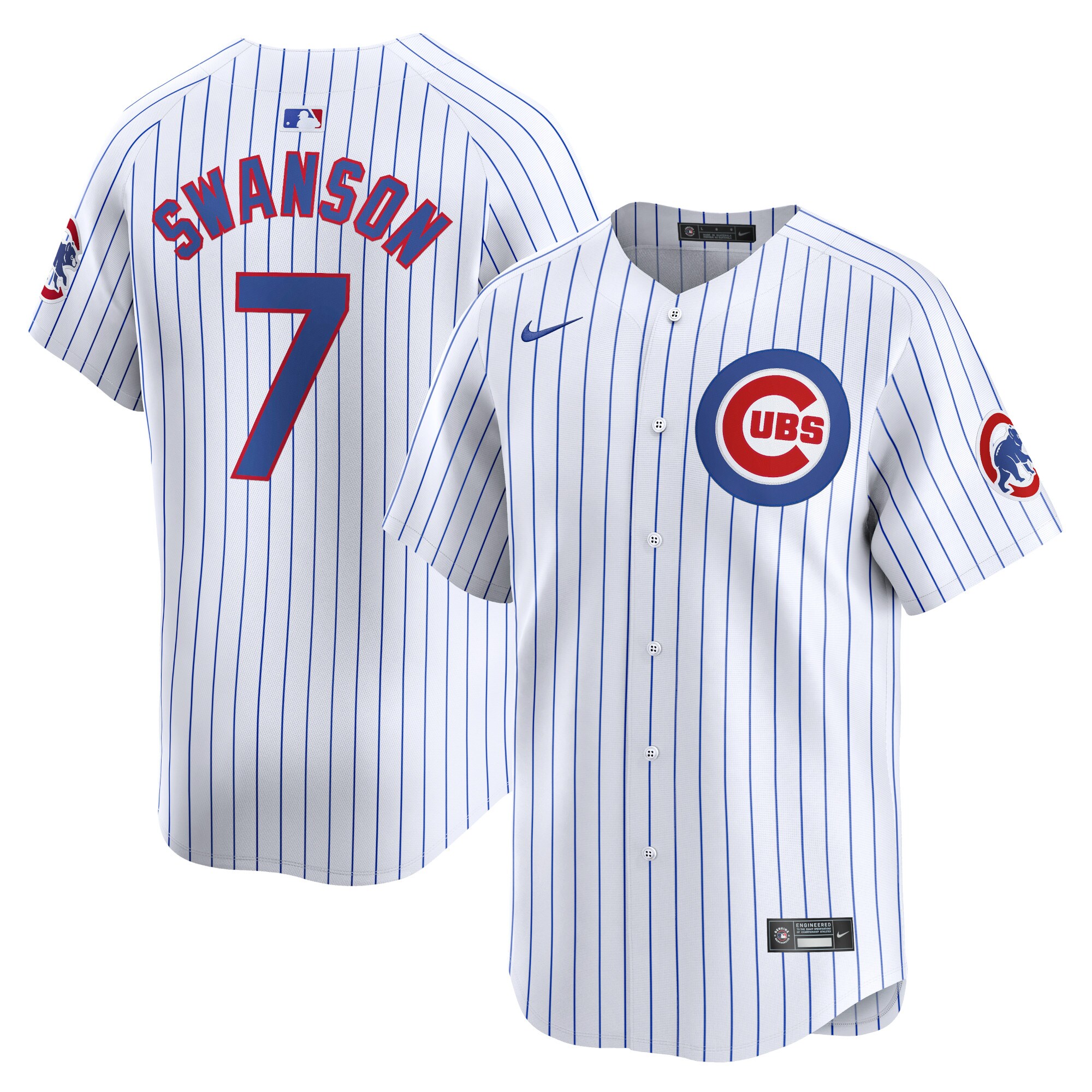 Men's Chicago Cubs Dansby Swanson White Home Limited Player Jersey