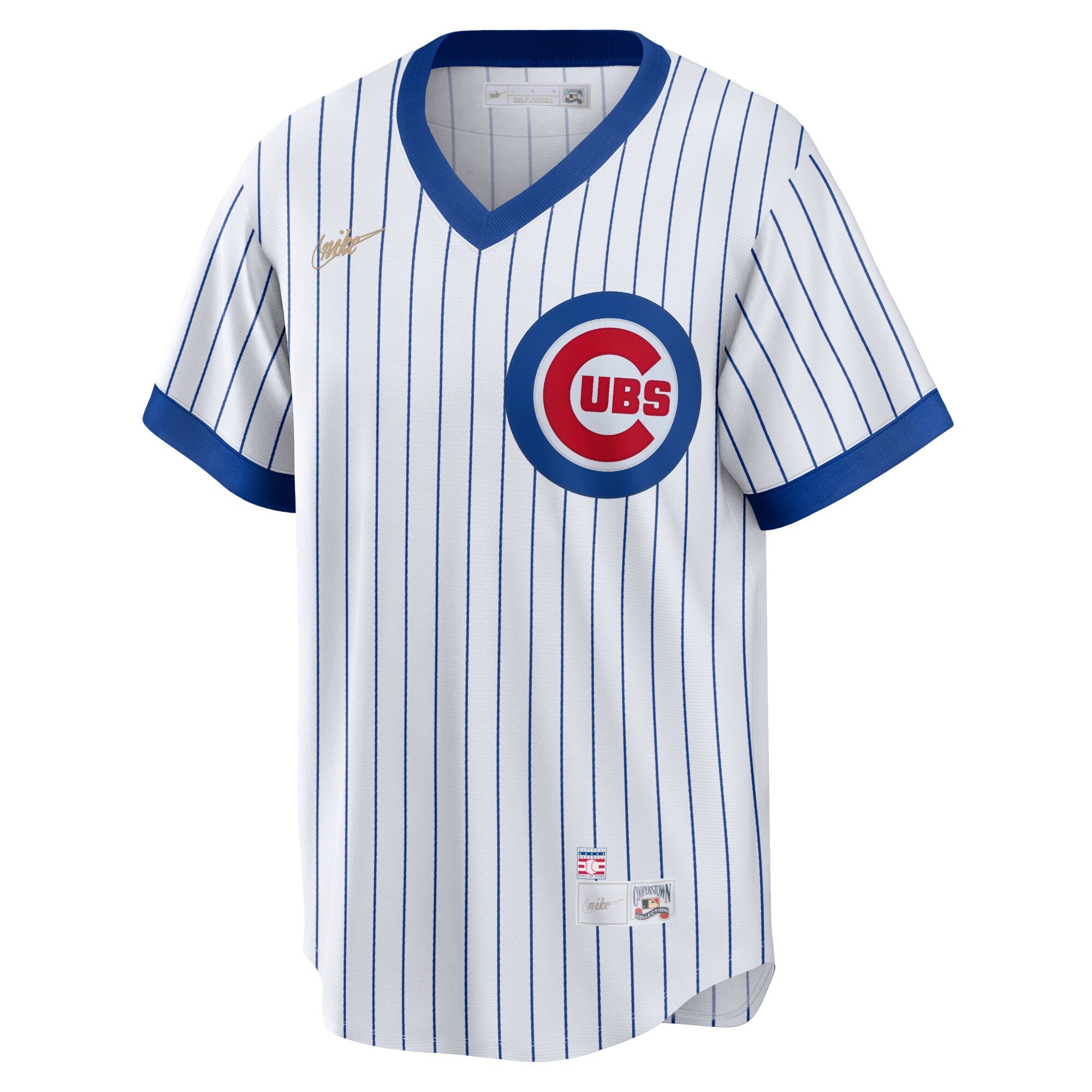 Alternative view of Men's Chicago Cubs Ernie Banks White Home Cooperstown Collection Player Jersey