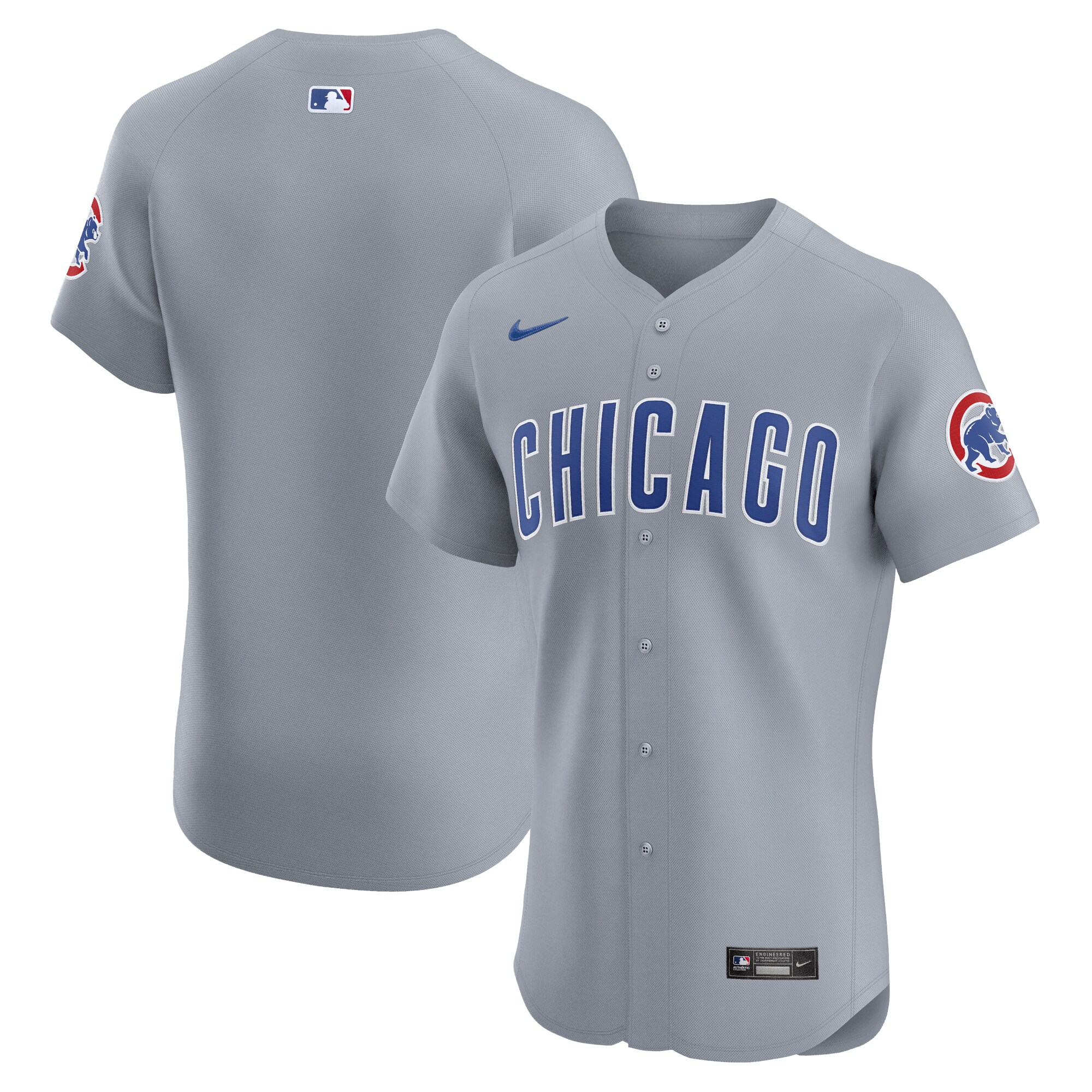 Men's Chicago Cubs Gray Road Vapor Premier Elite Patch Jersey