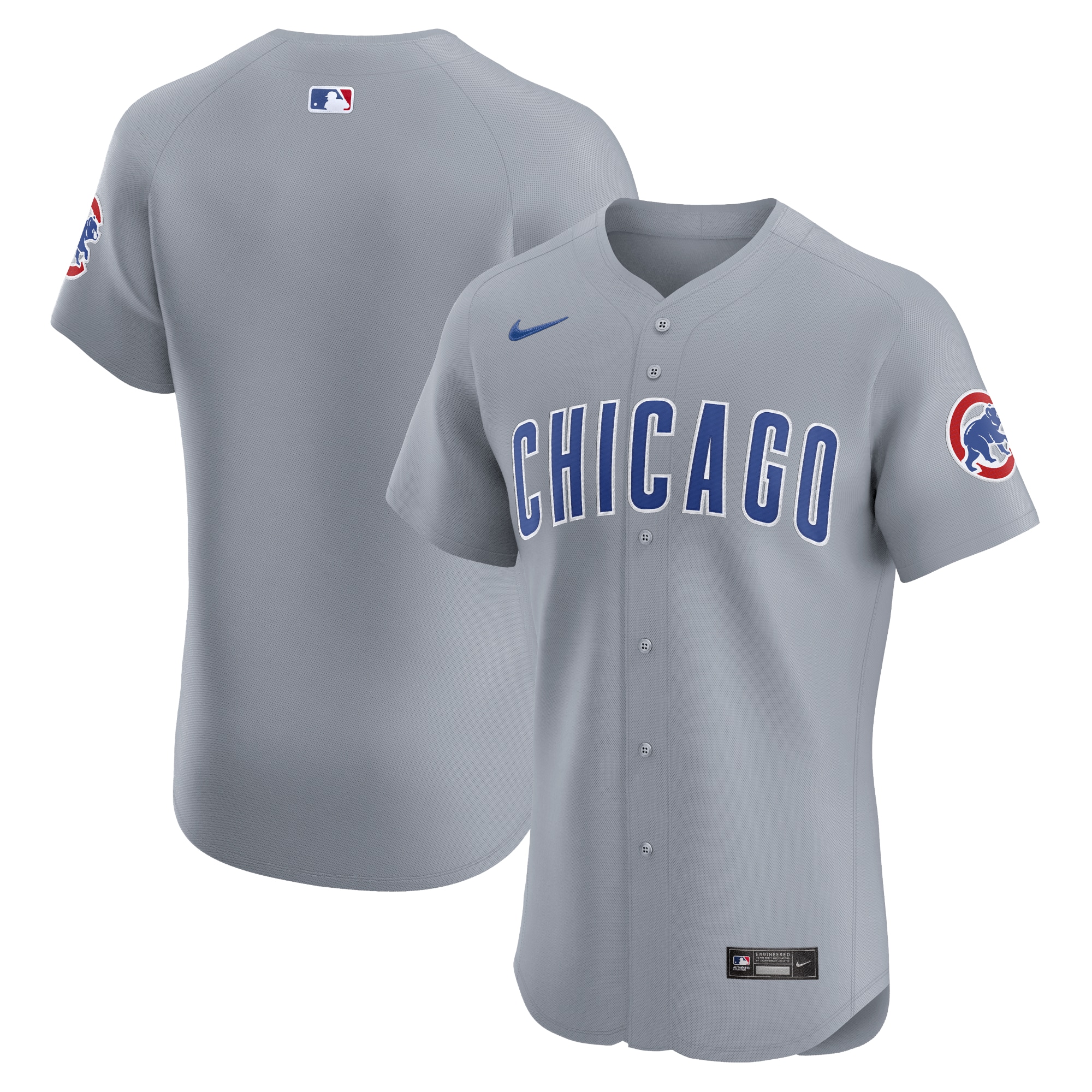 Men's Chicago Cubs Gray Road Vapor Premier Elite Patch Jersey