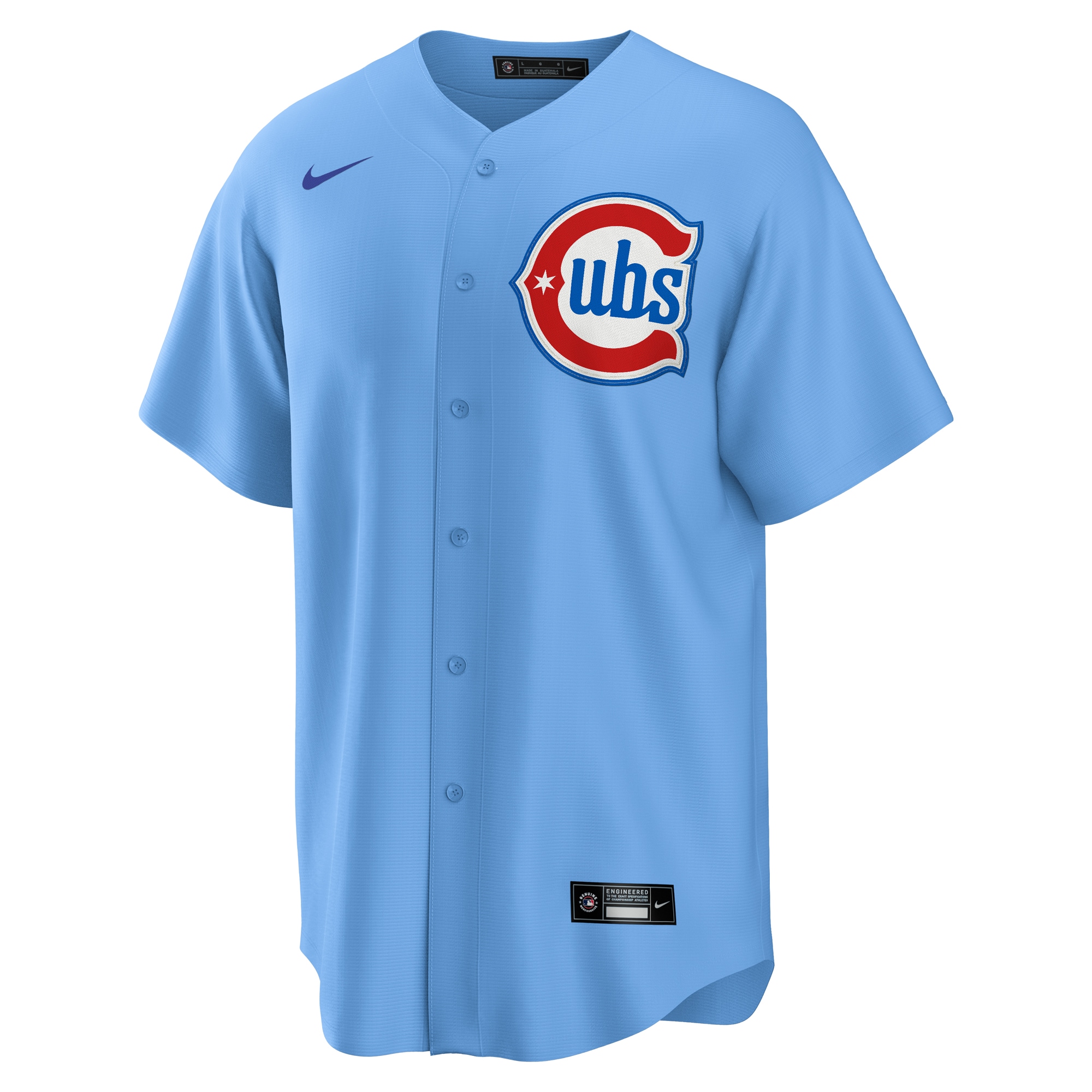 Alternative view of Men's Chicago Cubs Light Blue 2nd Alternate 2.0 Jersey