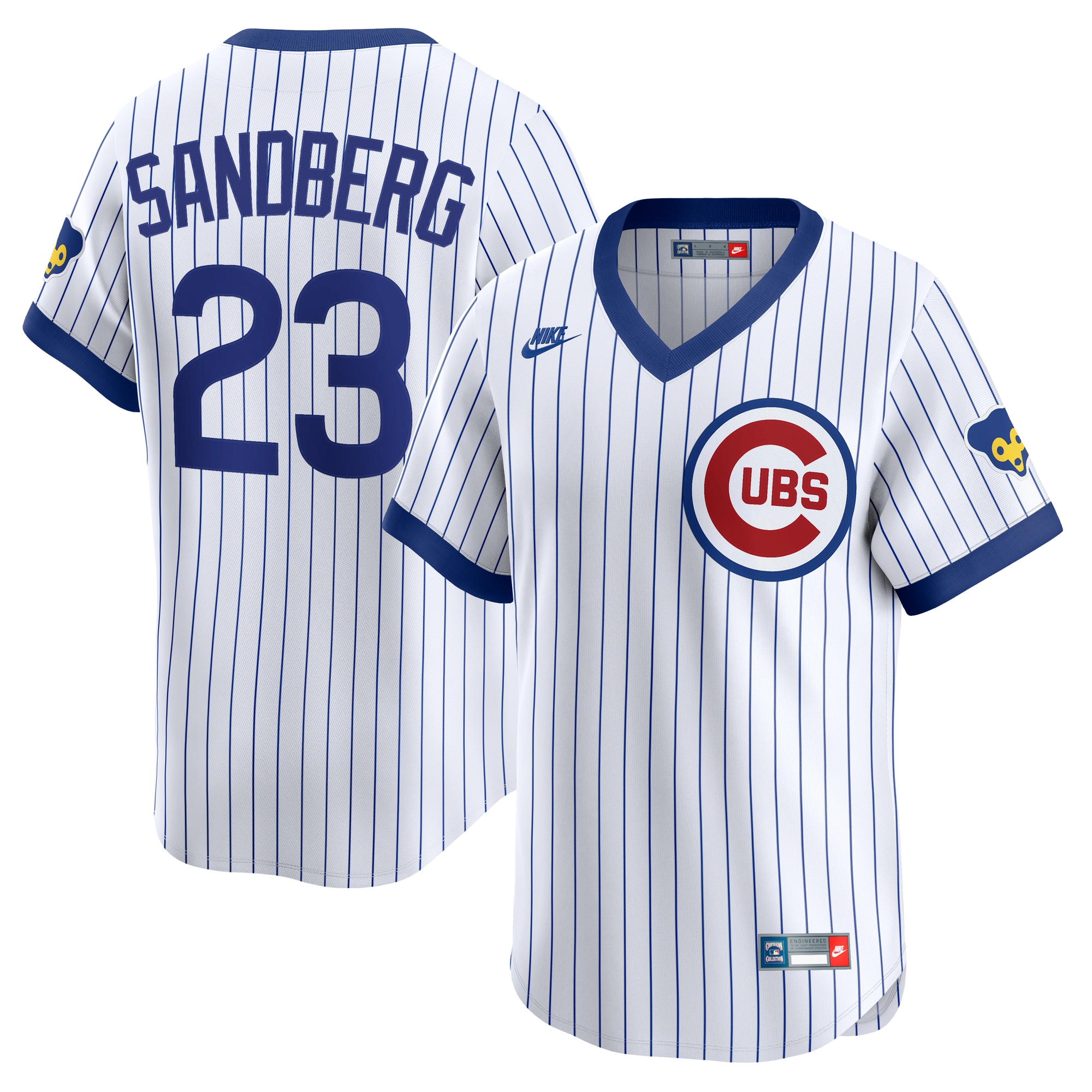 Men's Chicago Cubs Ryne Sandberg White Throwback Cooperstown Collection Limited Baseball Jersey