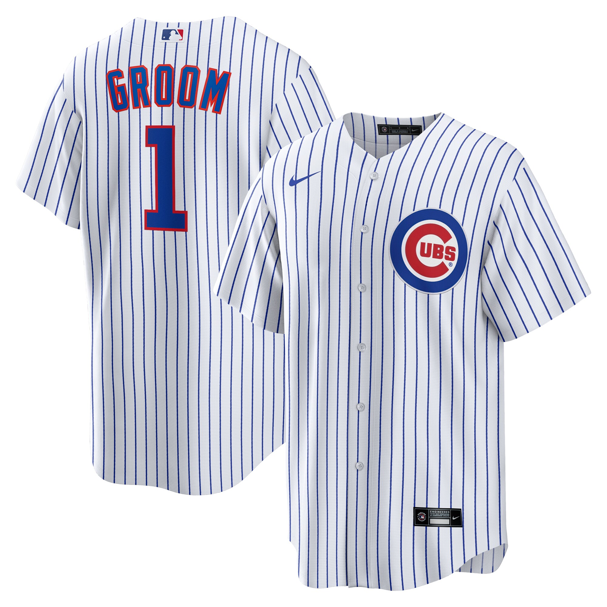 Men's Chicago Cubs White #1 Groom Home Baseball Jersey