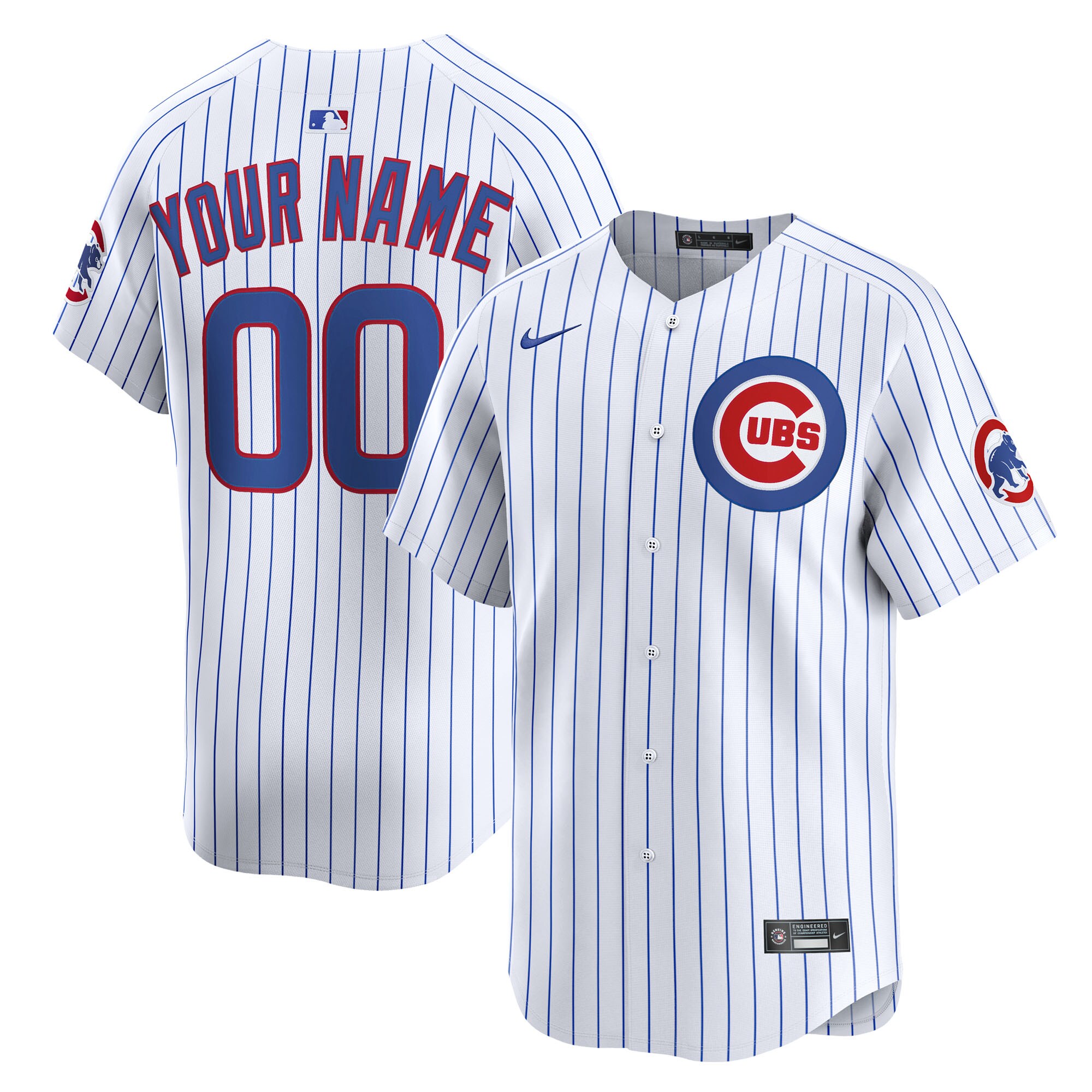 Men's Chicago Cubs White Home Limited Custom Baseball Jersey