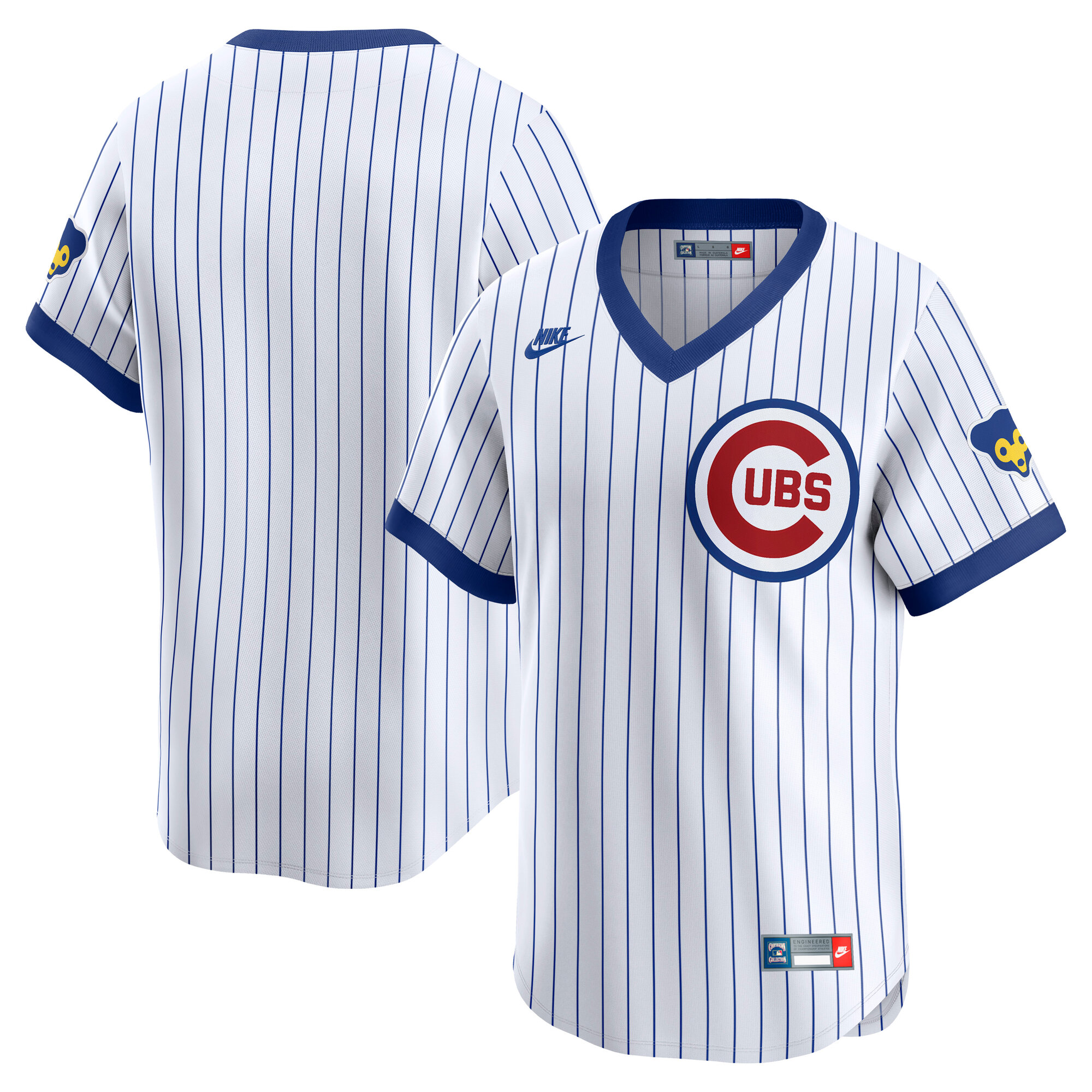Men's Chicago Cubs White Throwback Cooperstown Collection Limited Baseball Jersey