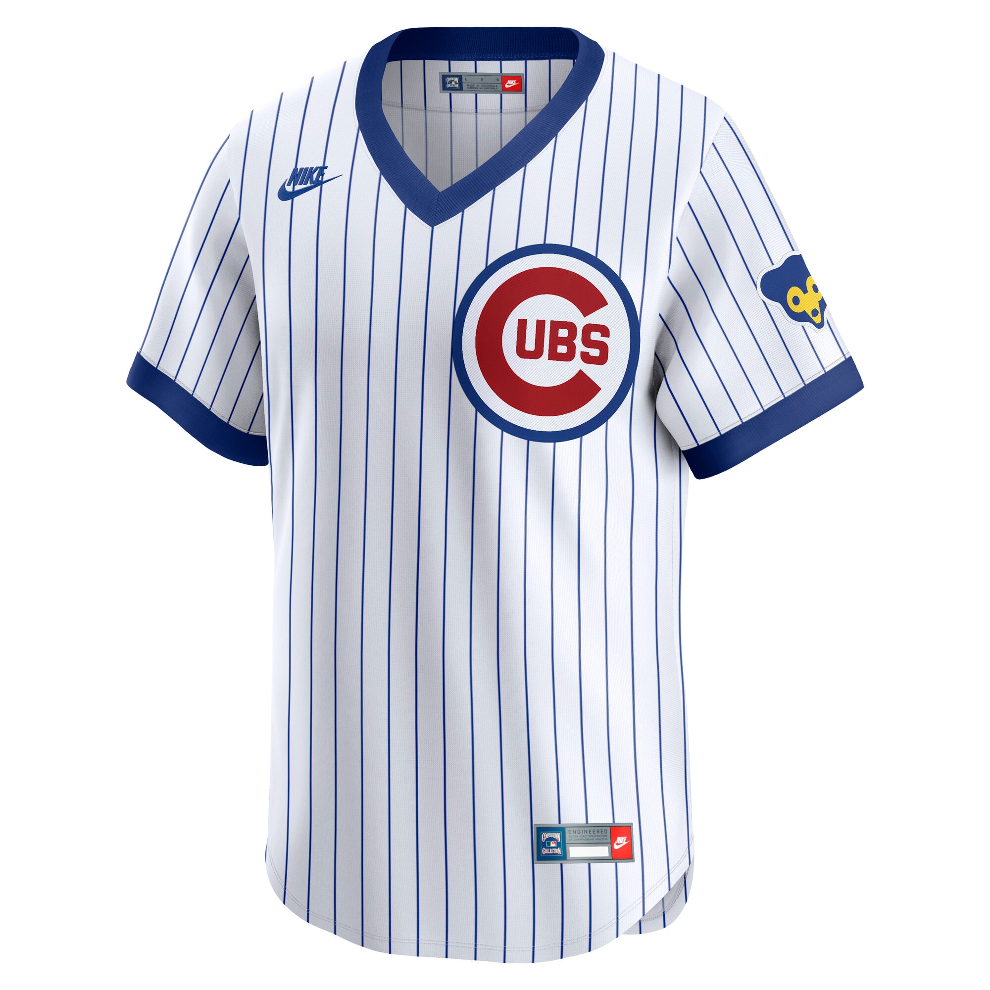 Alternative view of Men's Chicago Cubs White Throwback Cooperstown Collection Limited Baseball Jersey