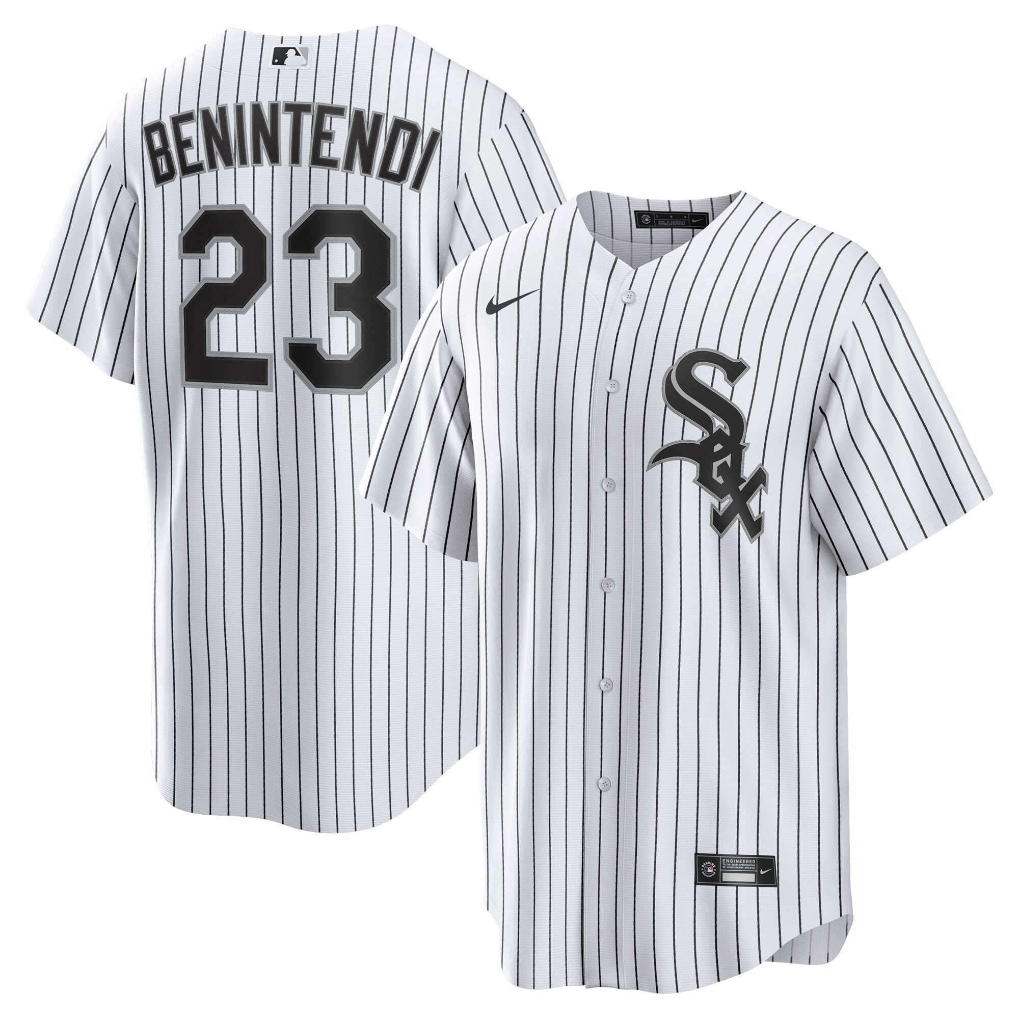Men's Chicago White Sox Andrew Benintendi White/Black Home Official Player Jersey