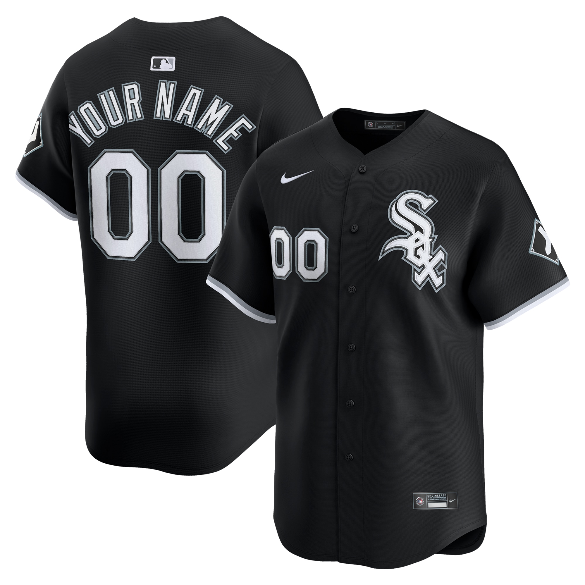 Men's Chicago White Sox Black Alternate Limited Custom Jersey