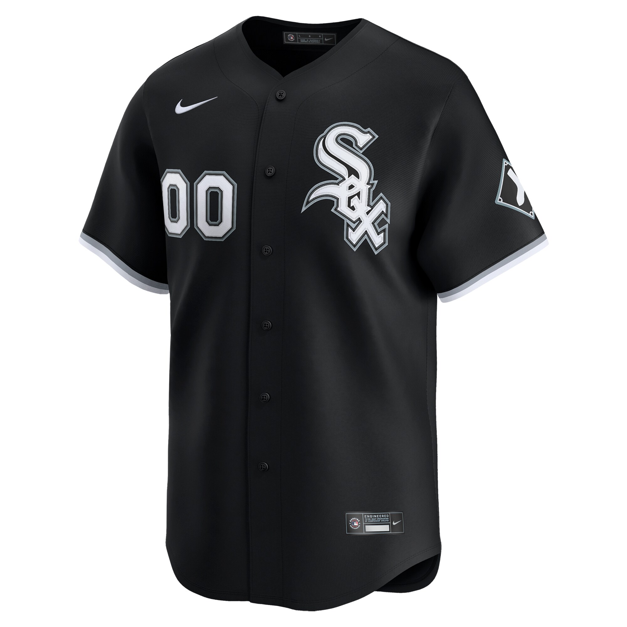 Alternative view of Men's Chicago White Sox Black Alternate Limited Custom Jersey