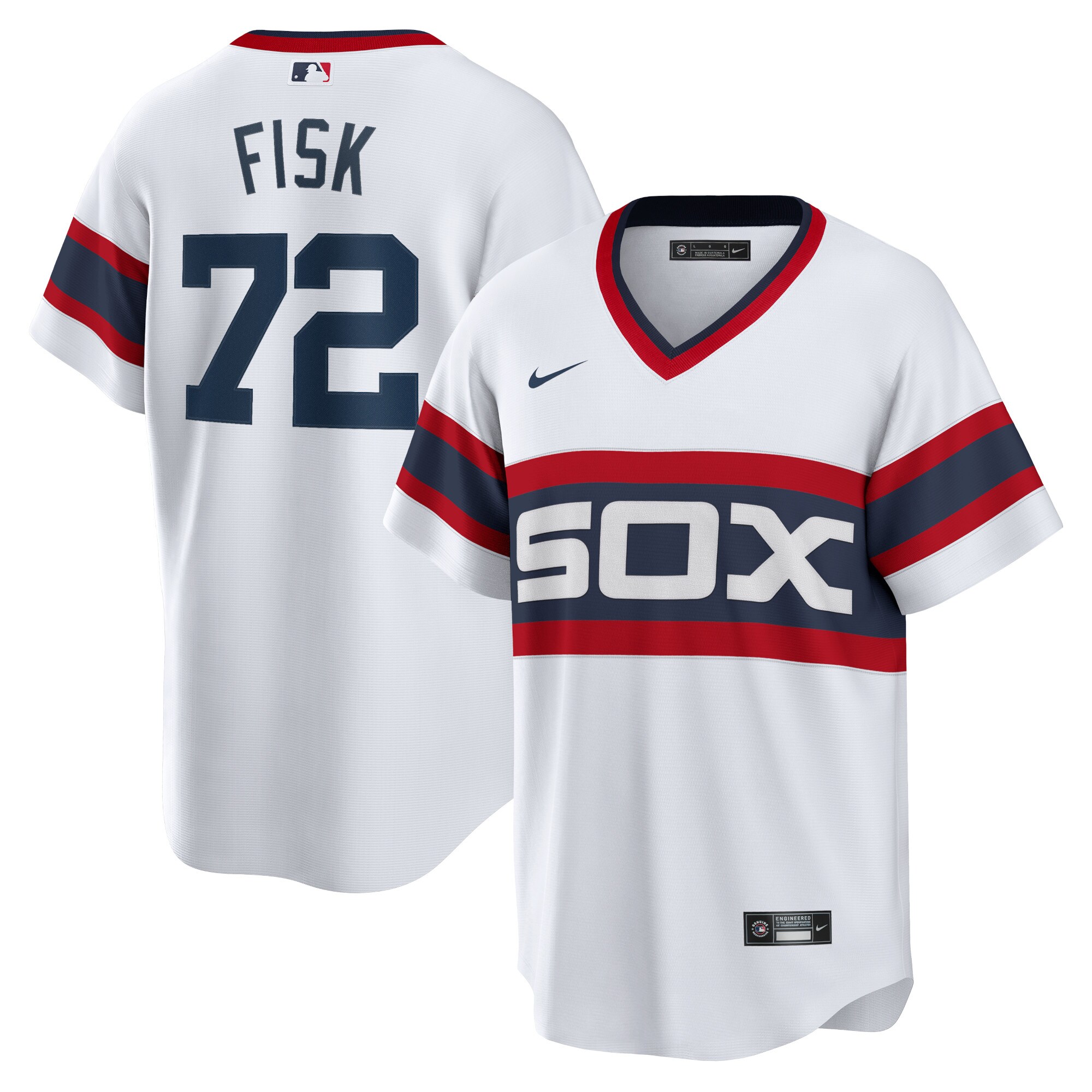 Men's Chicago White Sox Carlton Fisk White Home Cooperstown Collection Team Player Jersey
