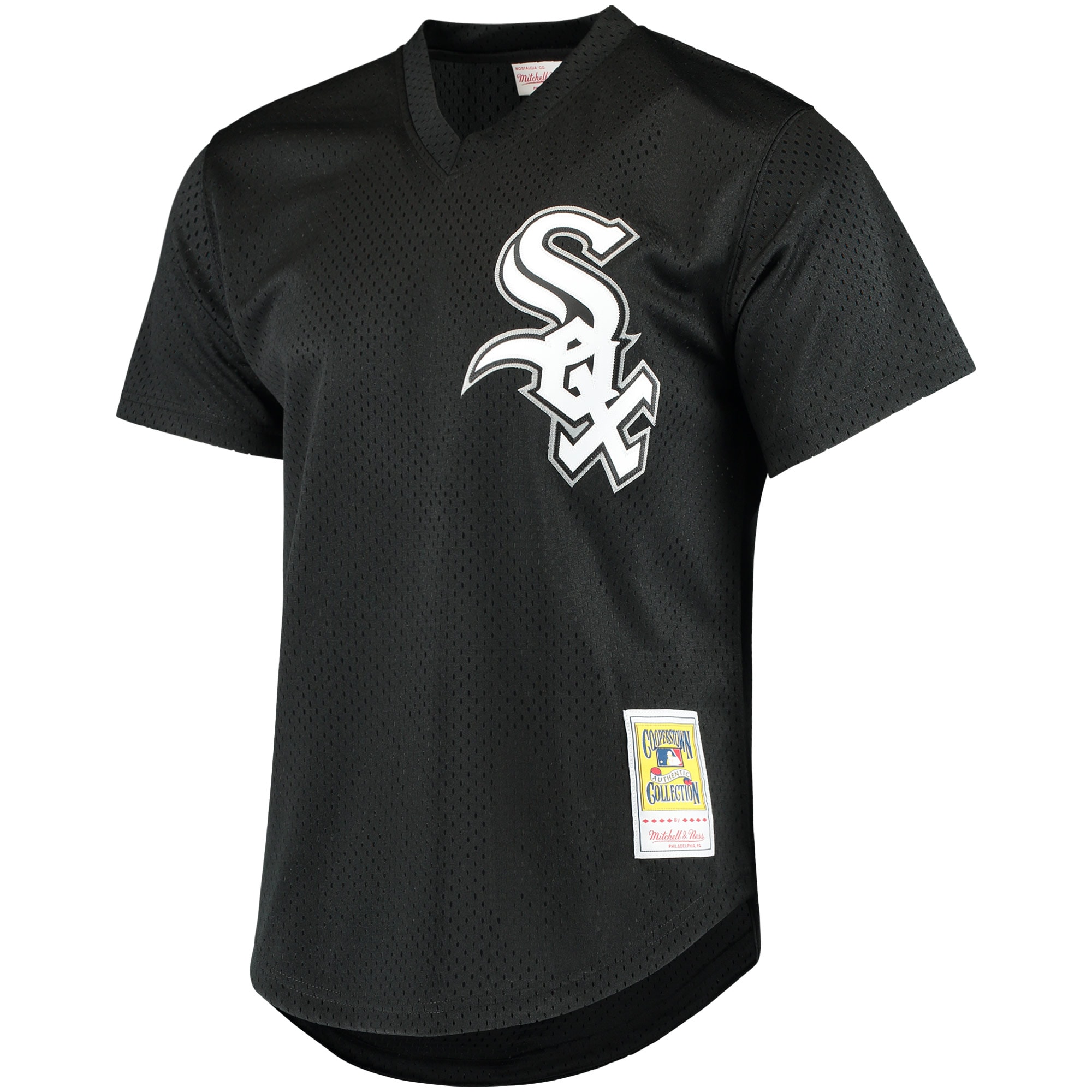 Alternative view of Men's Chicago White Sox Frank Thomas Mitchell & Ness Black Cooperstown Mesh Batting Practice Baseball Jersey