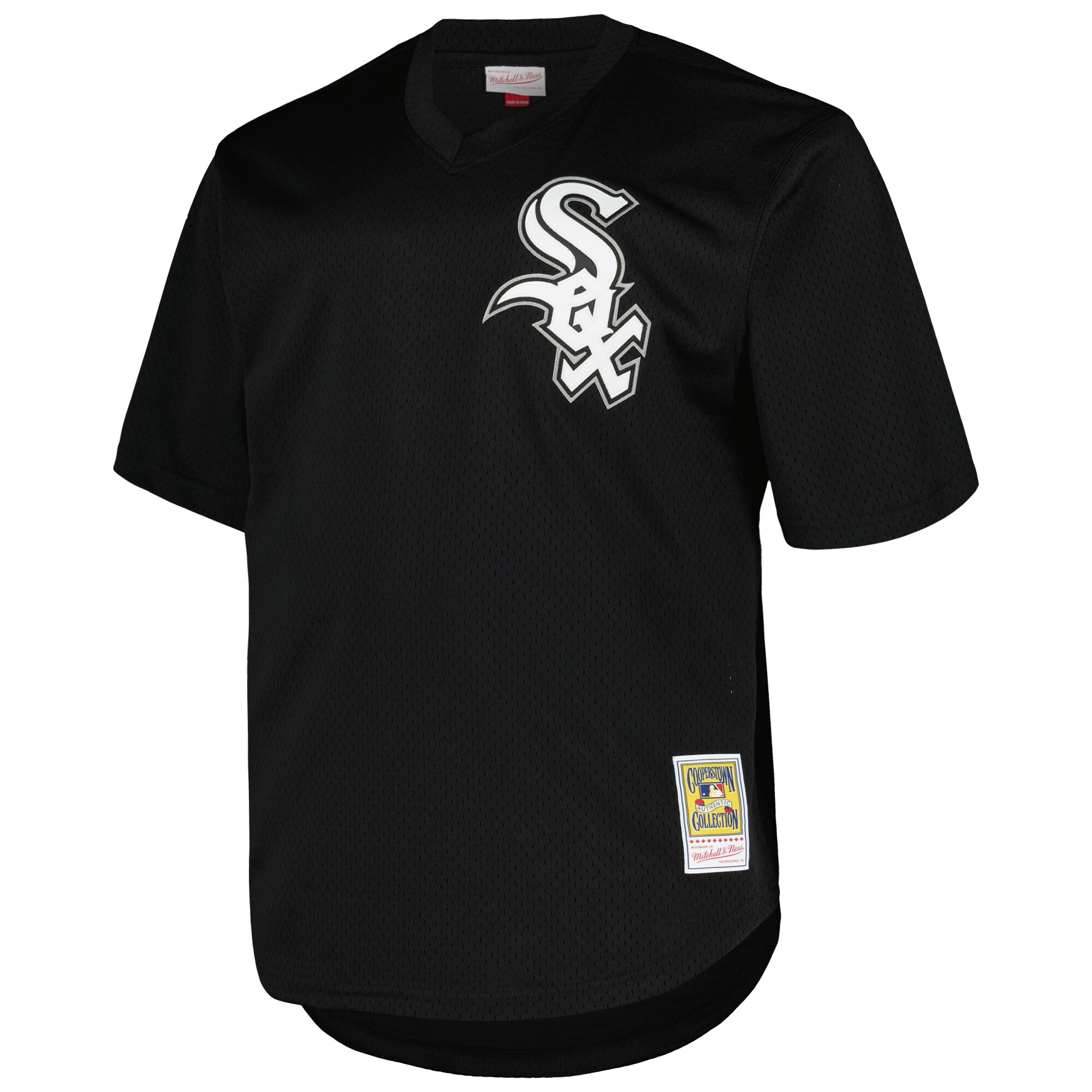 Alternative view of Men's Chicago White Sox Frank Thomas Profile Black Big & Tall Cooperstown Collection Mesh Batting Practice Baseball Jersey