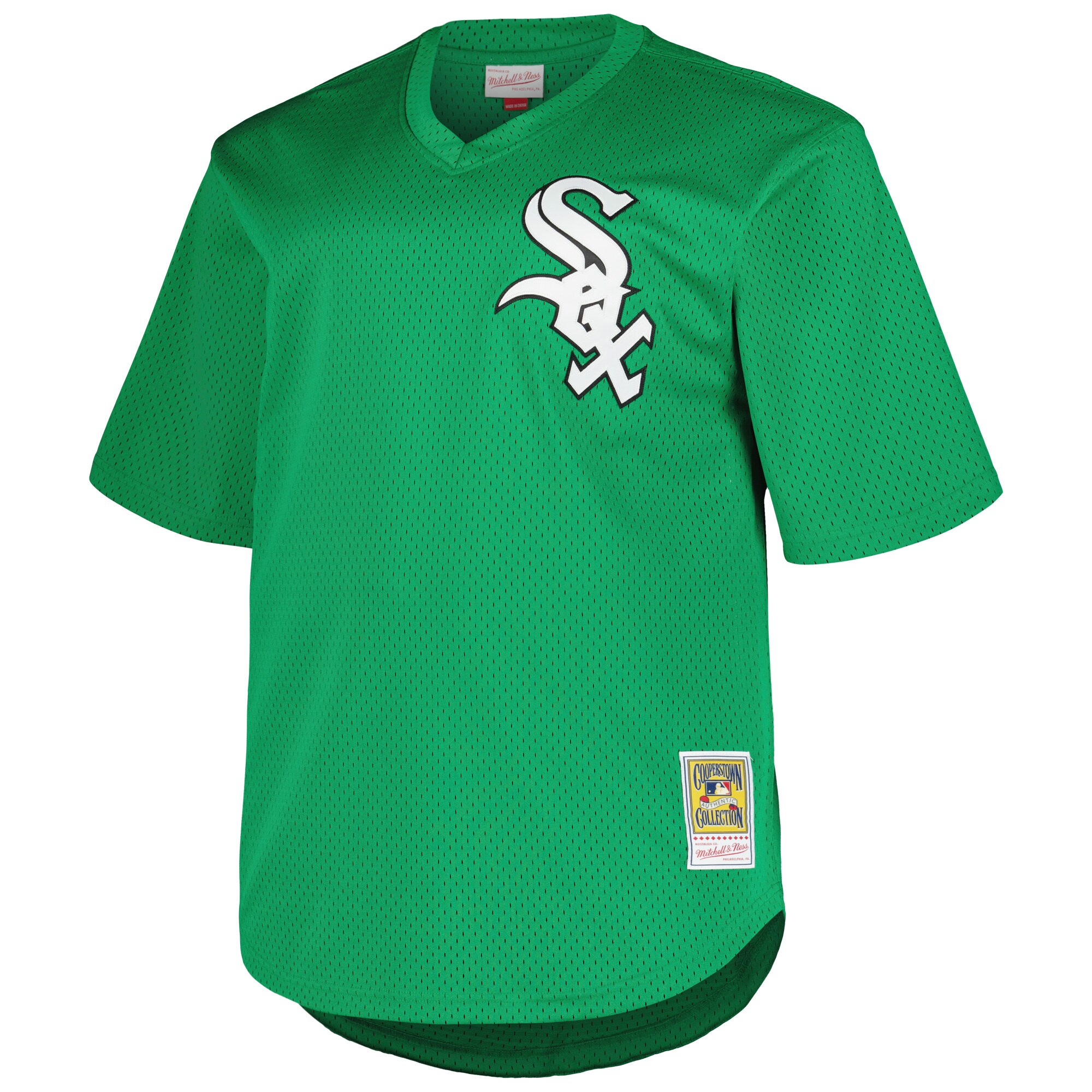 Alternative view of Men's Chicago White Sox Frank Thomas Profile Kelly Green Big & Tall Cooperstown Collection Mesh Batting Practice Baseball Jersey