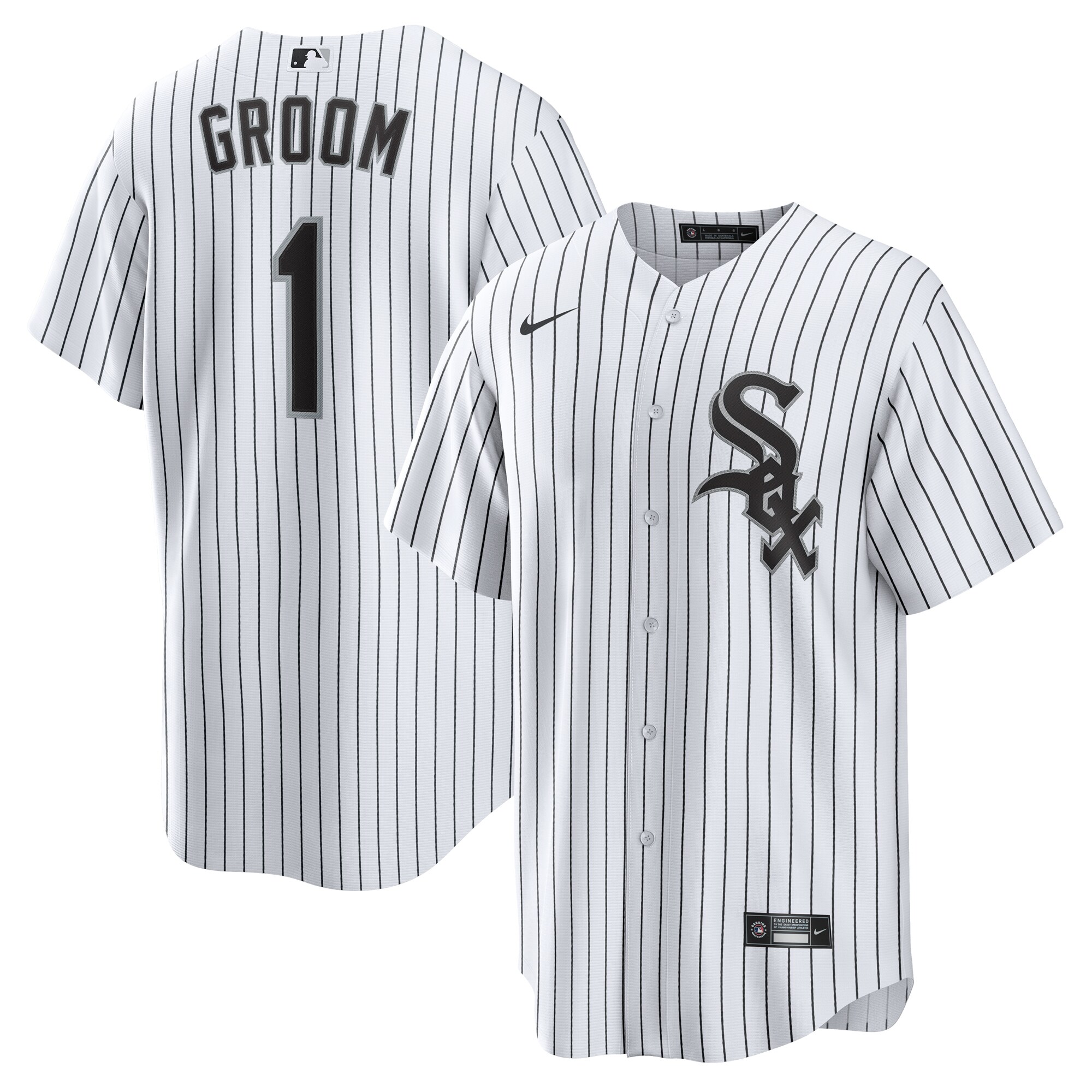 Men's Chicago White Sox White #1 Groom Home Jersey