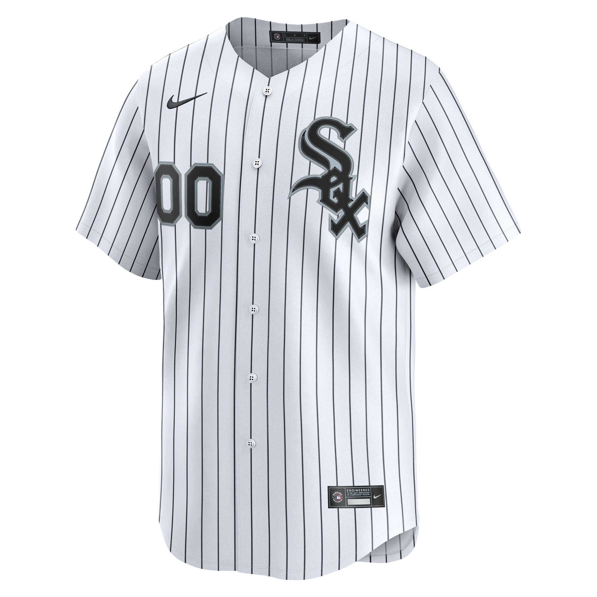 Alternative view of Men's Chicago White Sox White Home Limited Custom Baseball Jersey