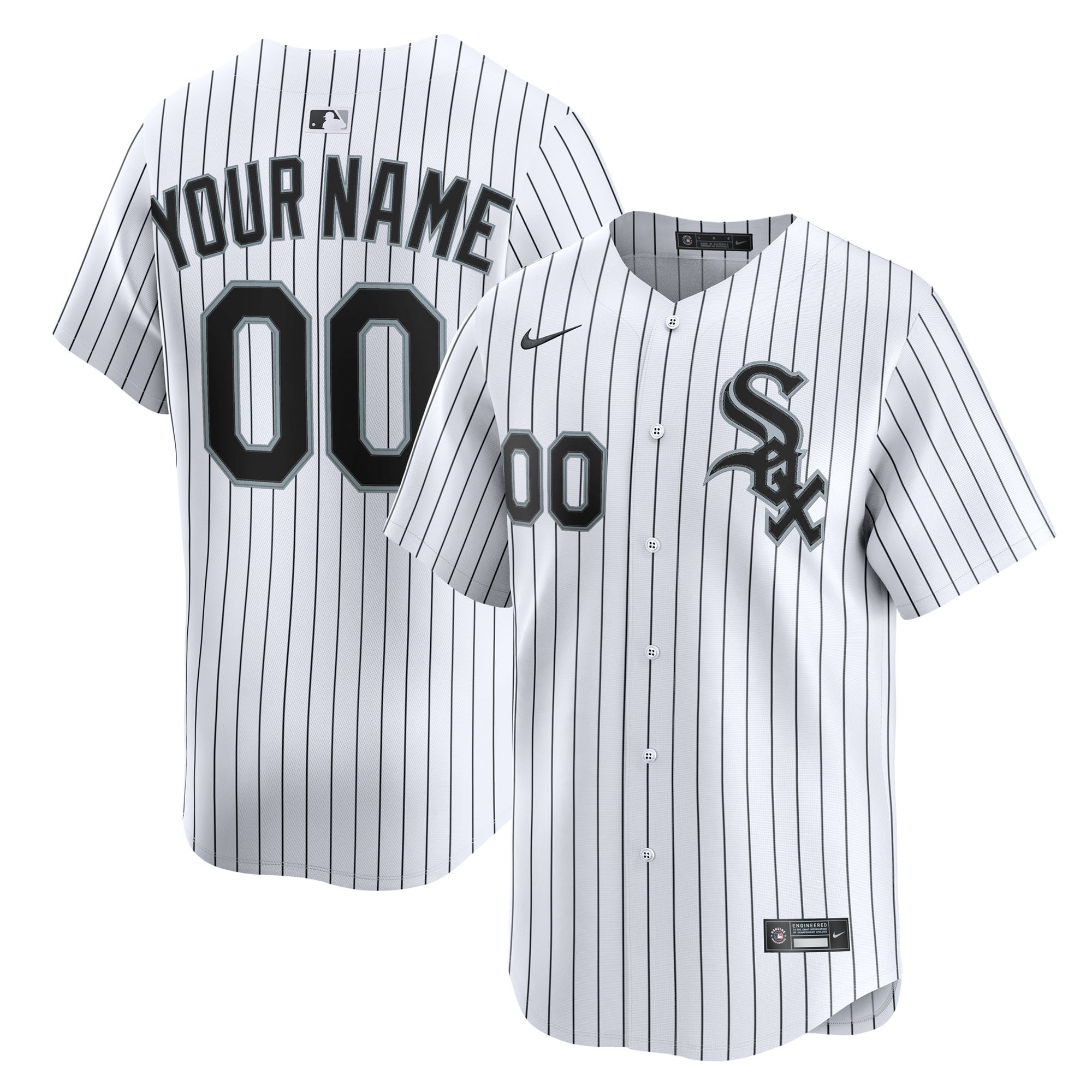 Men's Chicago White Sox White Home Limited Custom Baseball Jersey